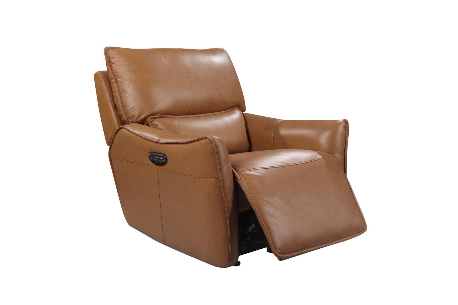 Leather Italia USA Portland Shae Glider Recliner in Desert - Luxury Home Furniture (MI)