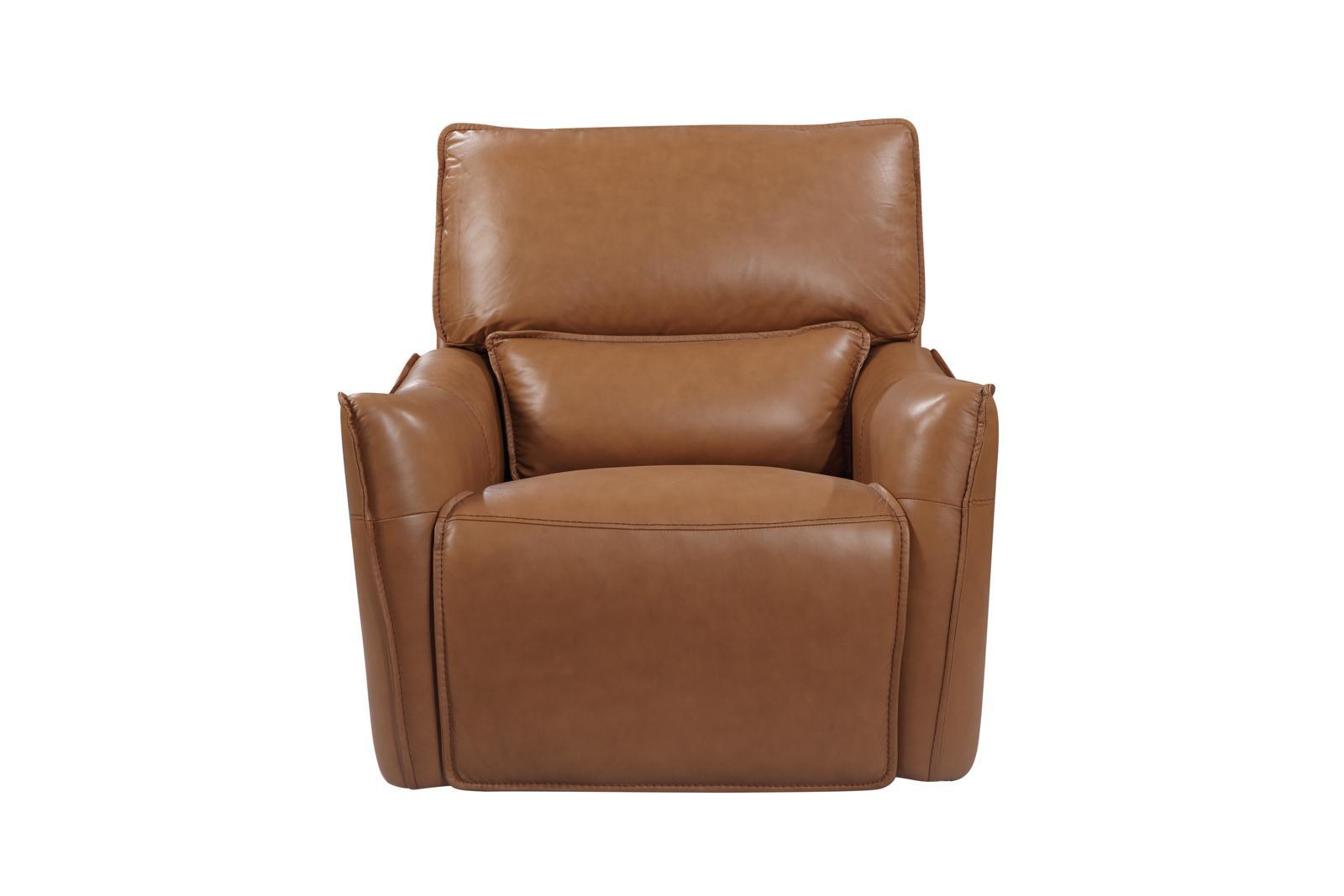 Leather Italia USA Portland Shae Glider Recliner in Desert - Luxury Home Furniture (MI)