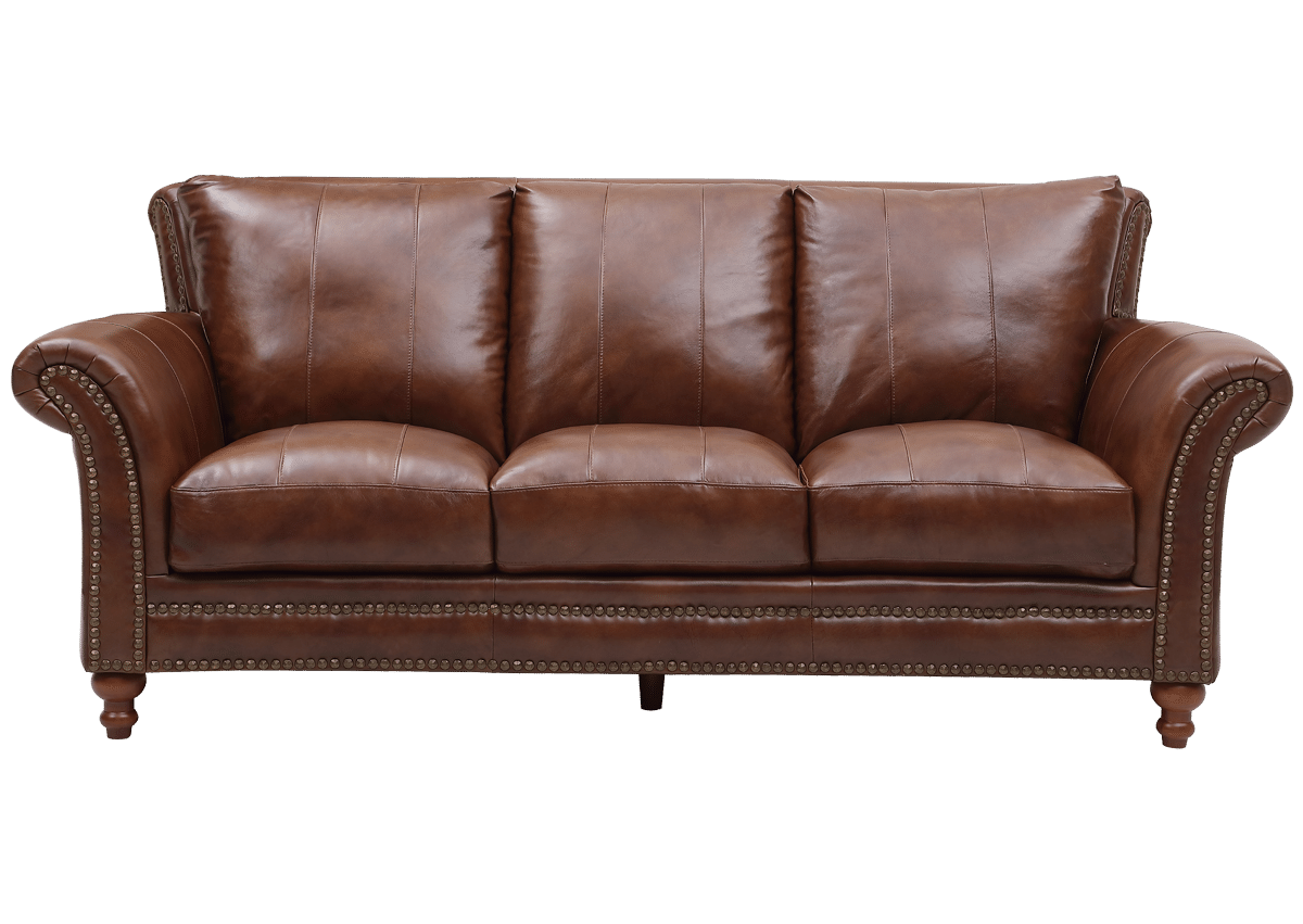 2239 BUTLER SOFA 6618 BROWN (100% TOP GRAIN LEATHER)
