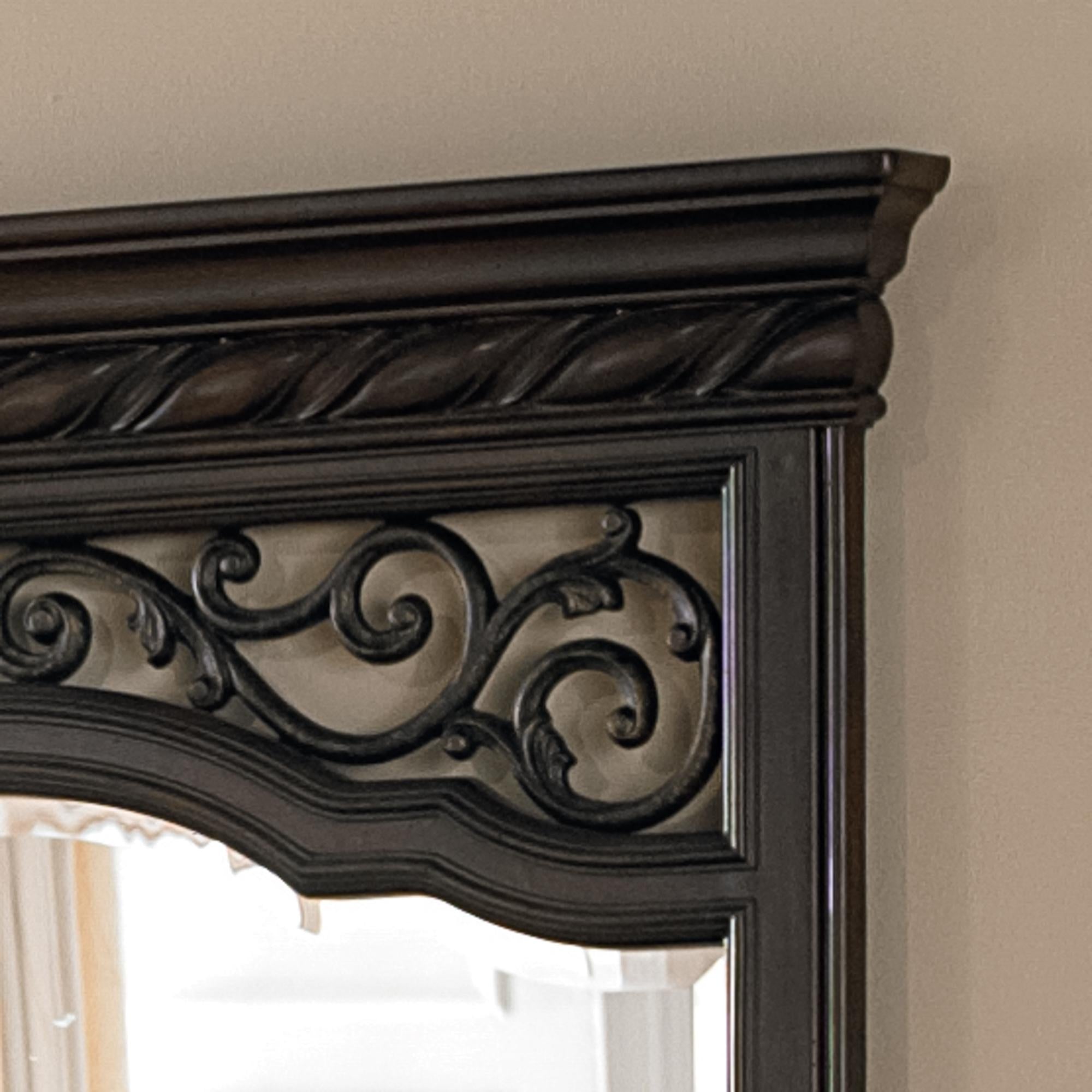 Arbor Place Queen Sleigh Bed, Dresser & Mirror, Chest