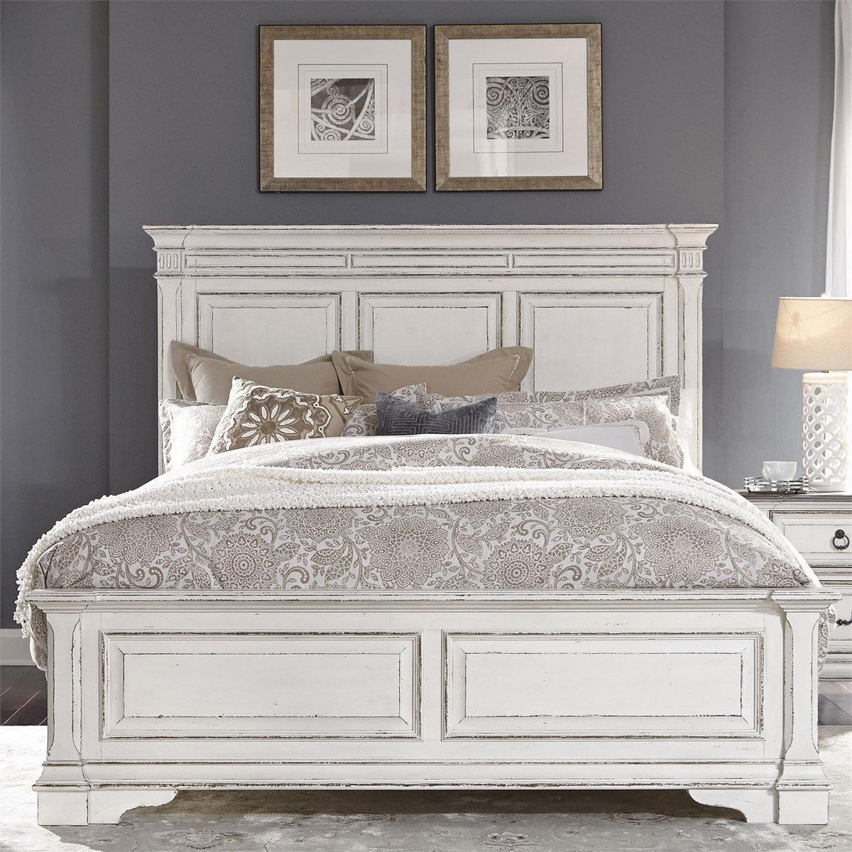 Liberty Furniture Abbey Park Queen Panel Bed in Antique White