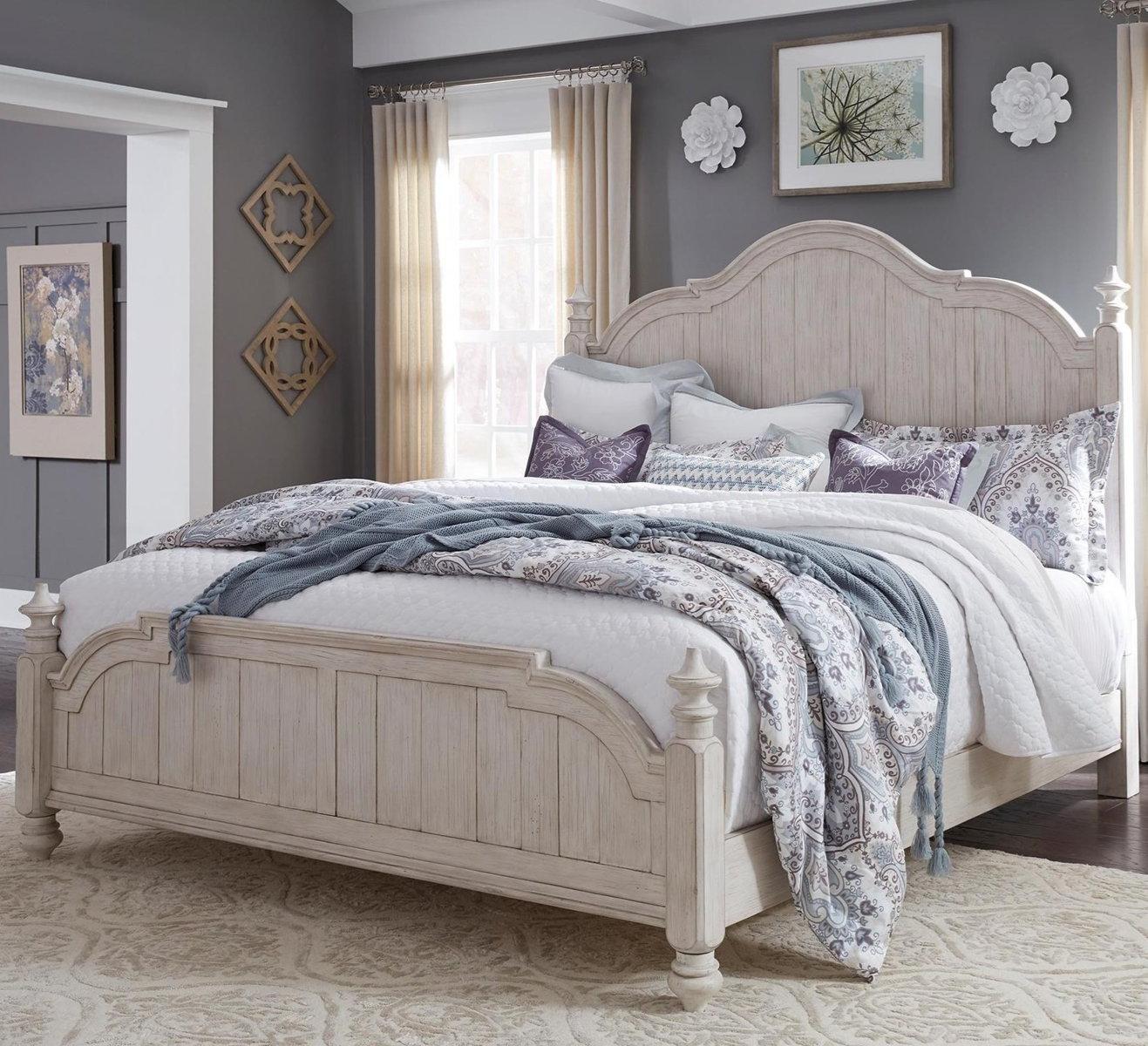 Liberty Furniture Farmhouse Reimagined Queen Poster Bed in Antique White