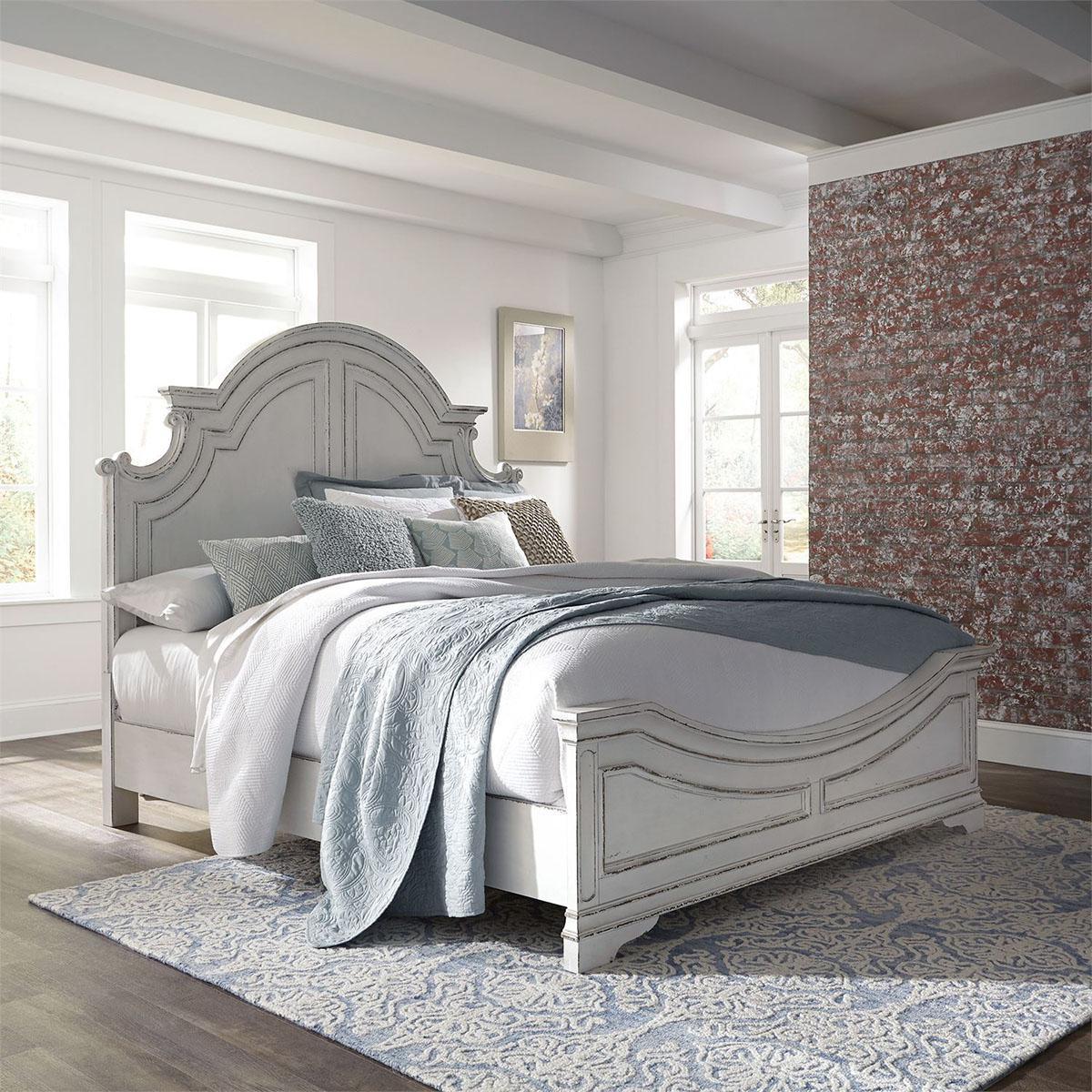 Liberty Magnolia Manor Queen Panel Bed in Antique White