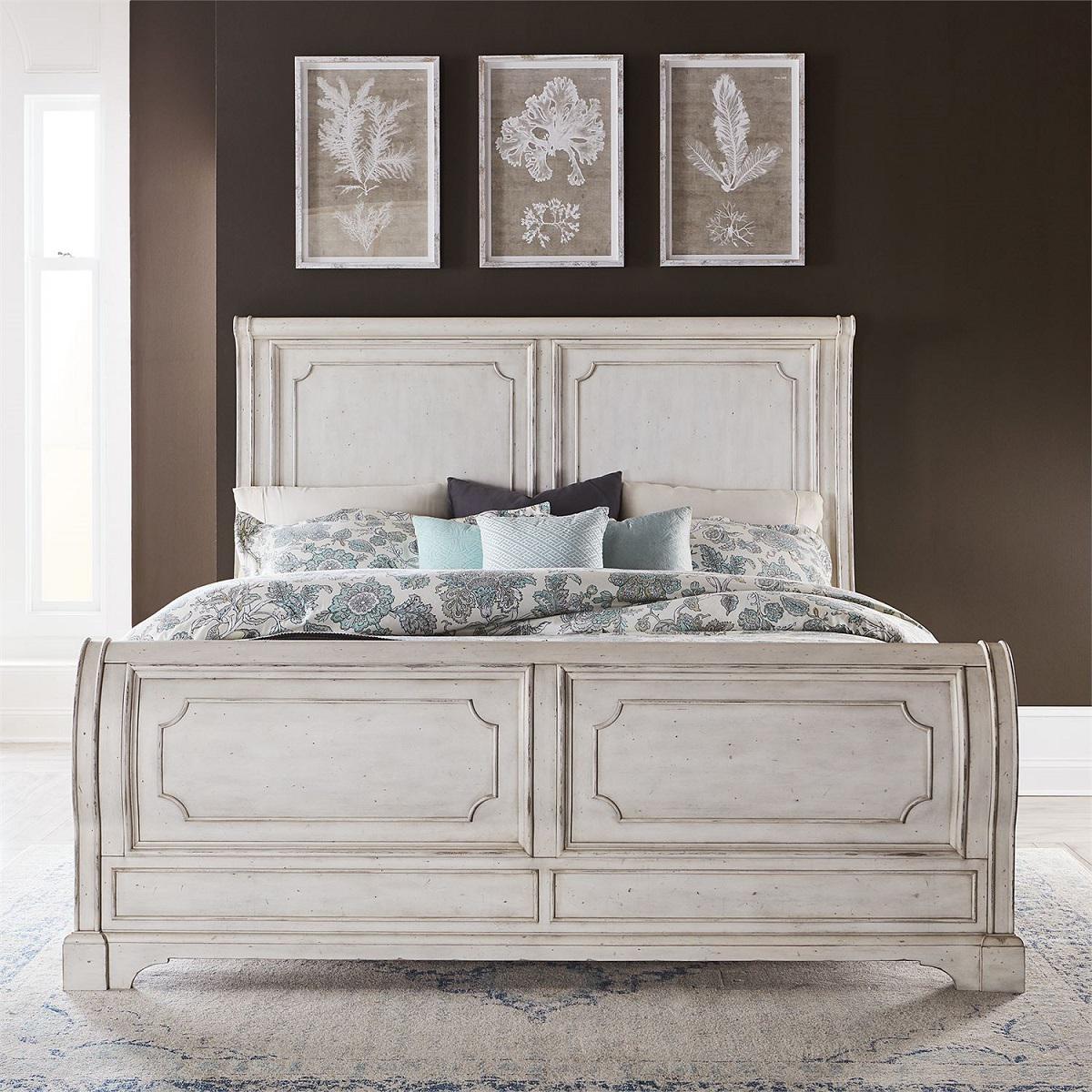 Liberty Abbey Road Queen Sleigh Bed in Porcelain White