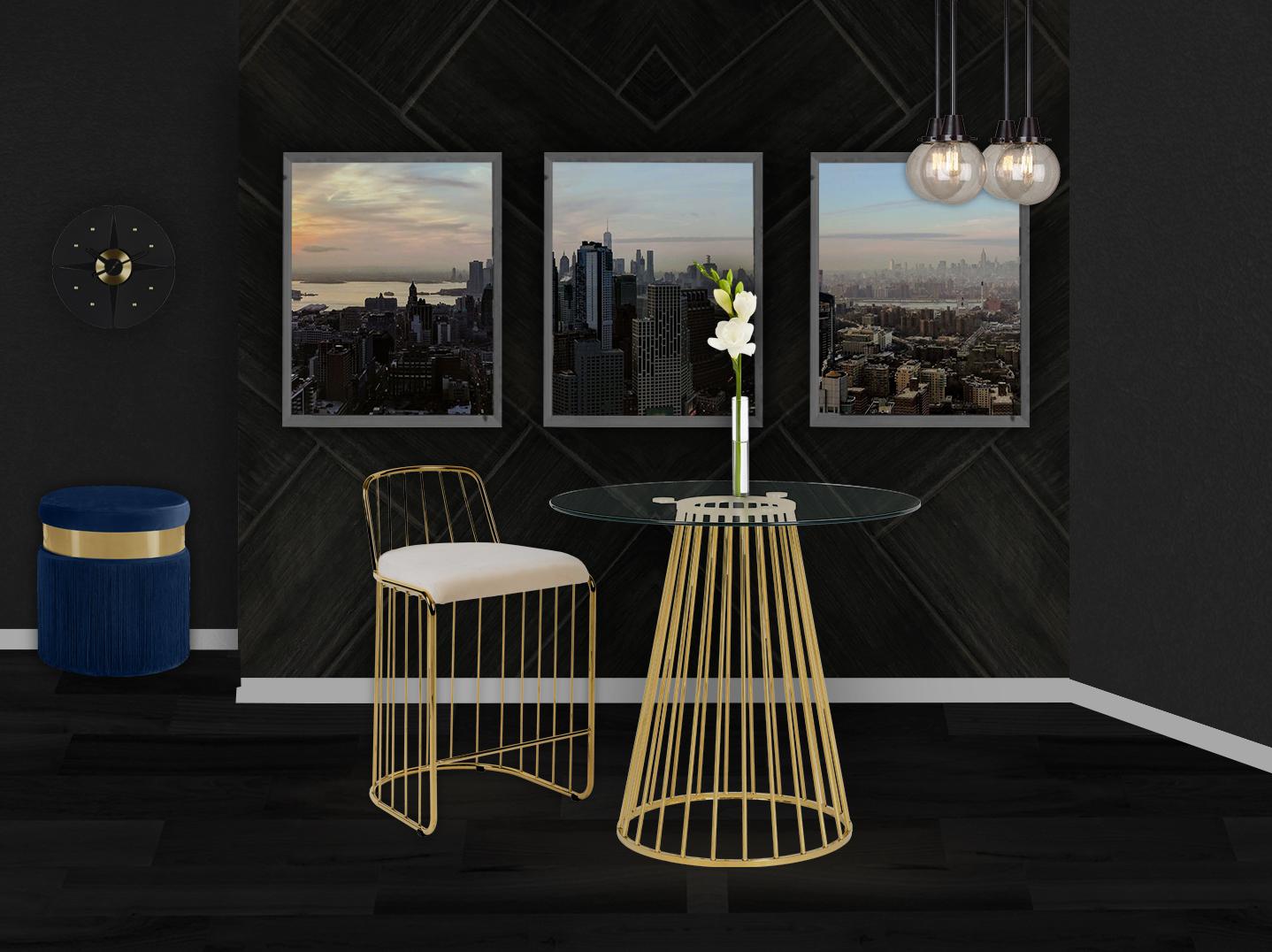 Gio Cream Velvet Stool - Luxury Home Furniture (MI)