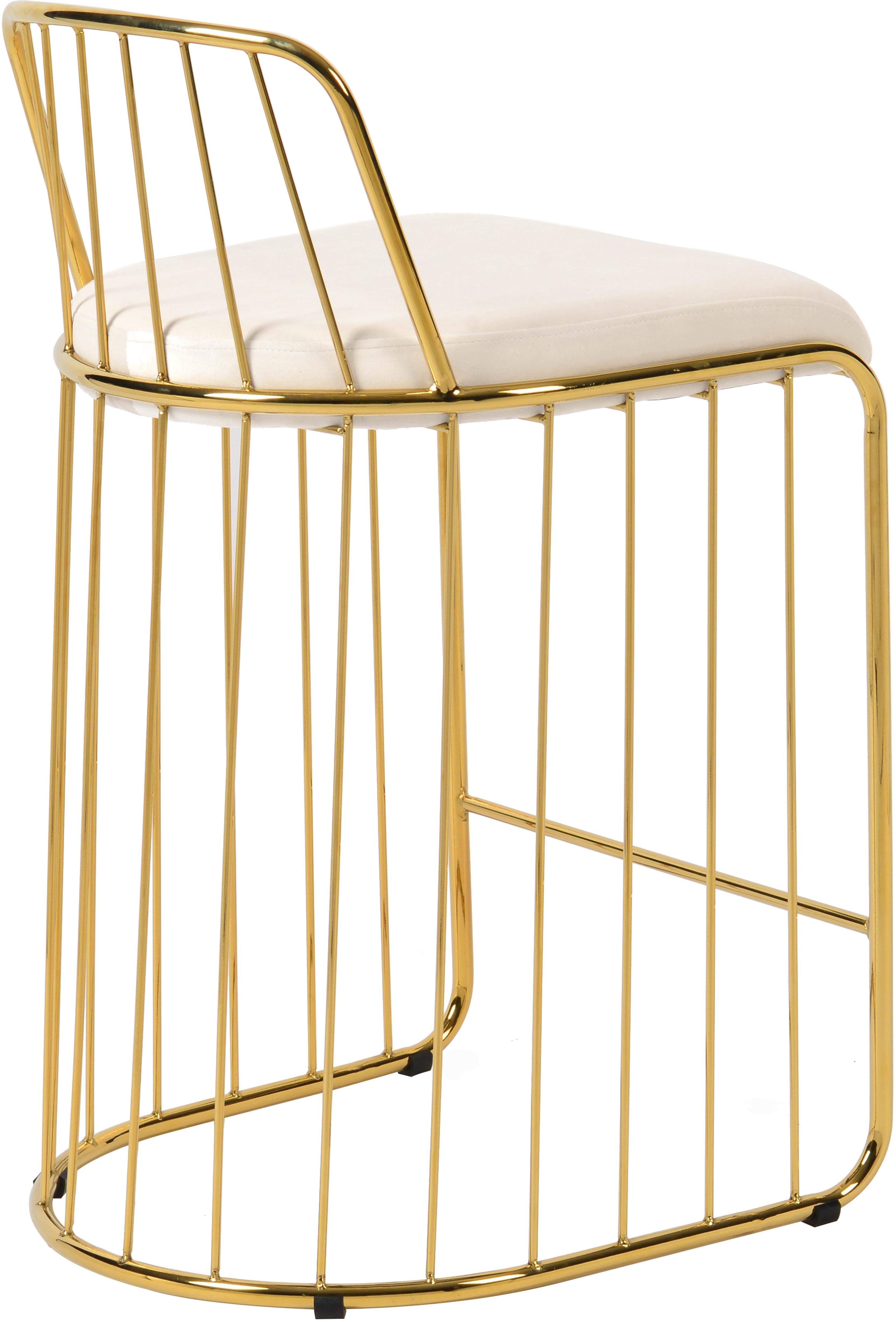 Gio Cream Velvet Stool - Luxury Home Furniture (MI)