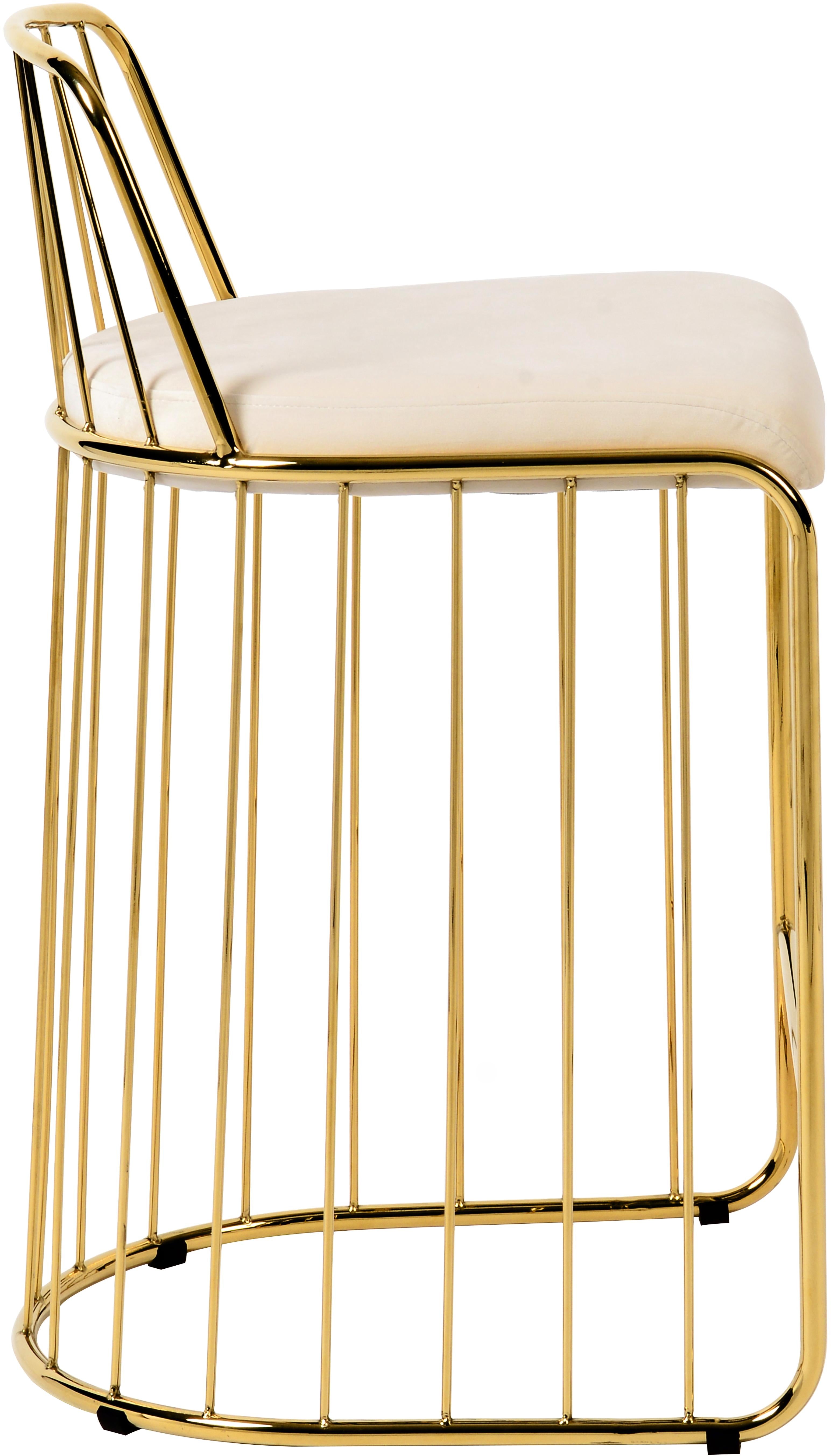 Gio Cream Velvet Stool - Luxury Home Furniture (MI)