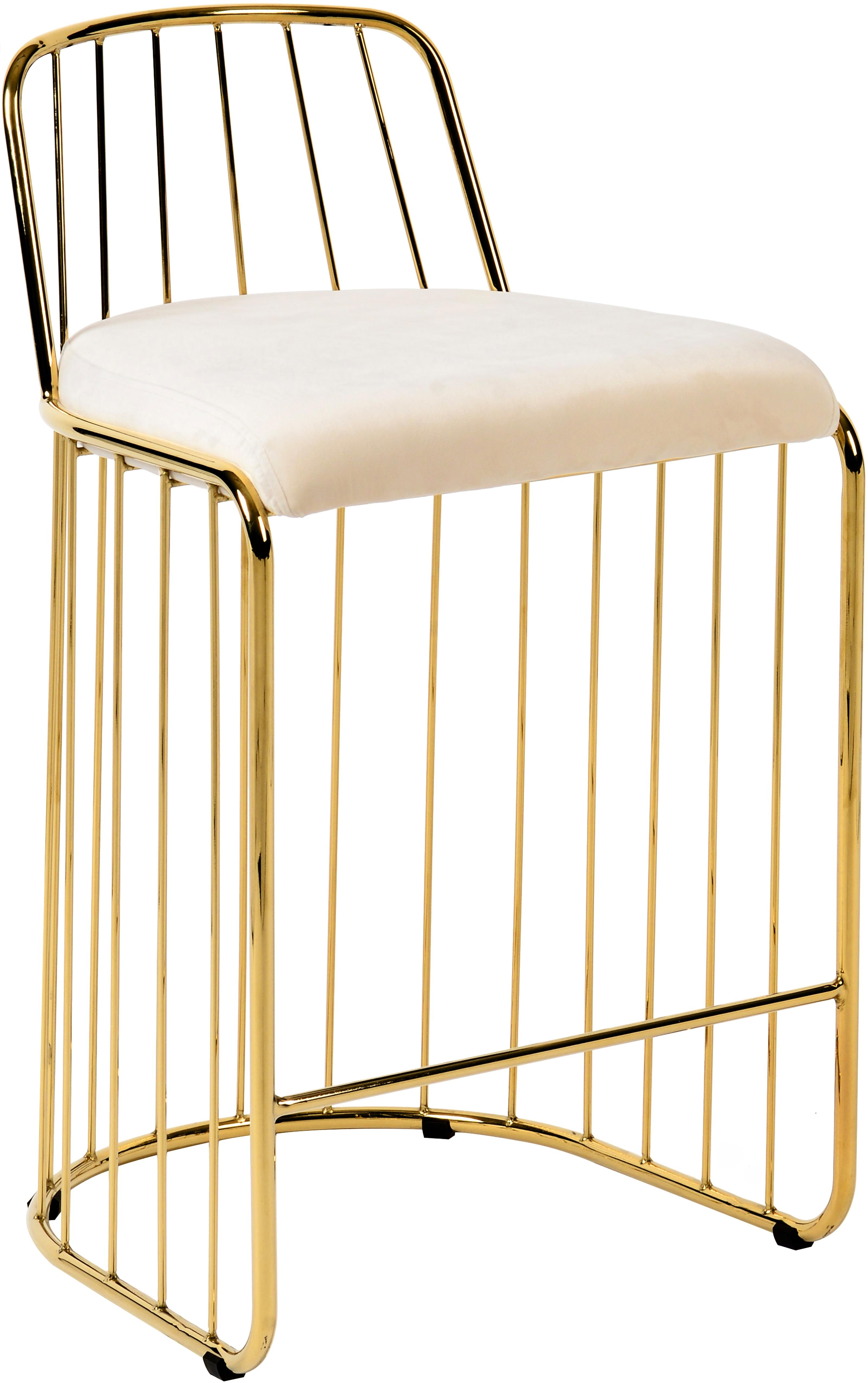 Gio Cream Velvet Stool - Luxury Home Furniture (MI)