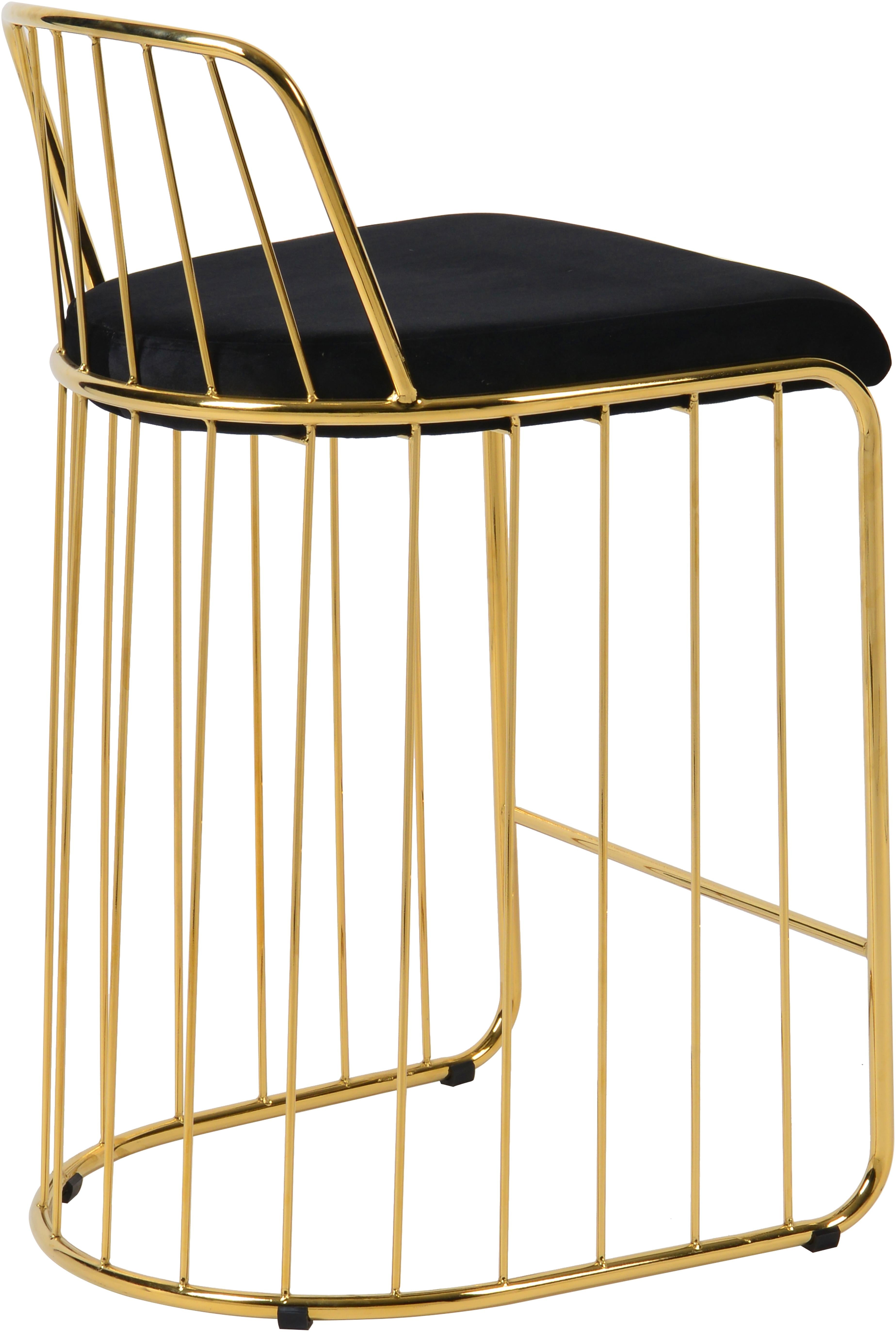 Gio Black Velvet Stool - Luxury Home Furniture (MI)