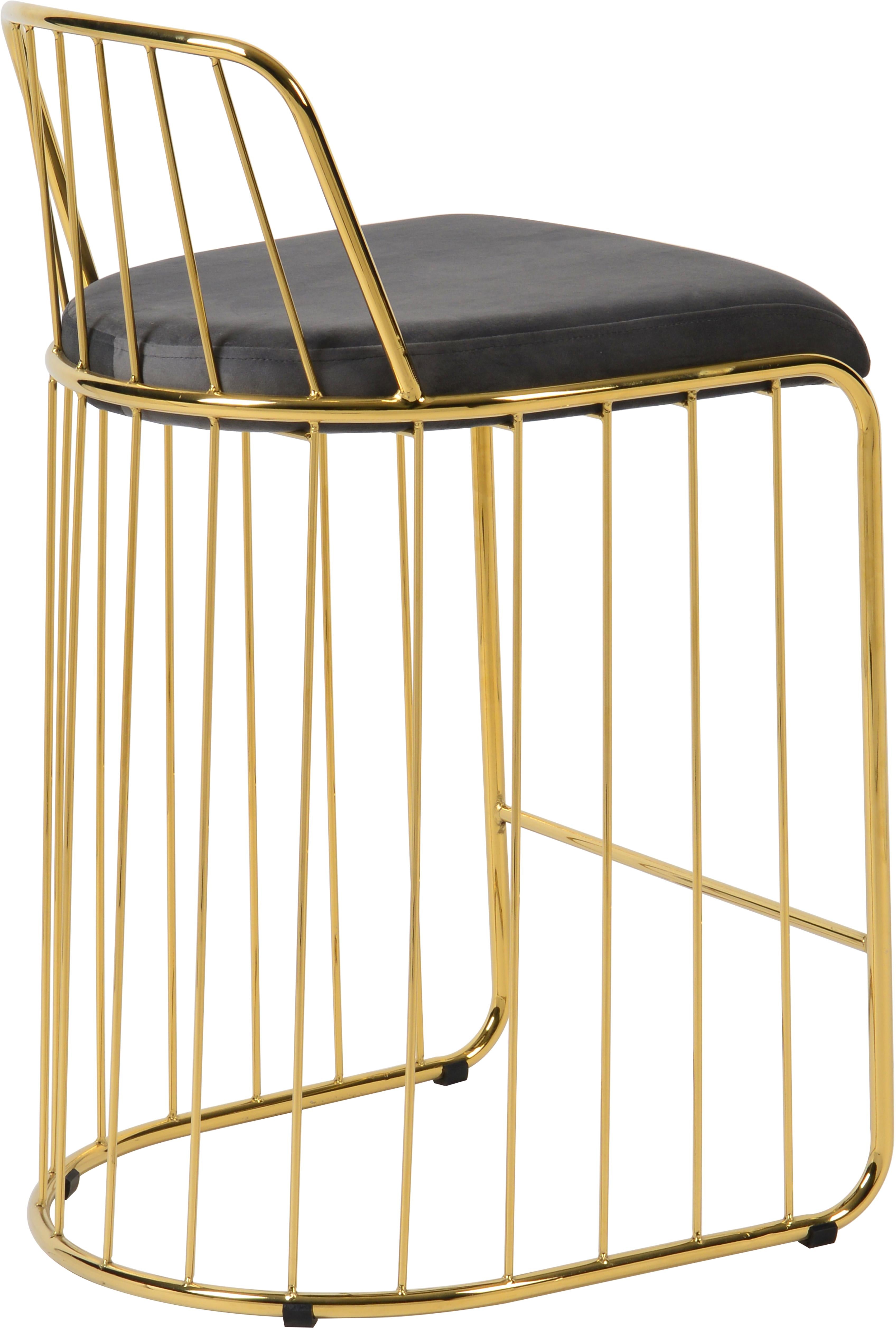 Gio Grey Velvet Stool - Luxury Home Furniture (MI)