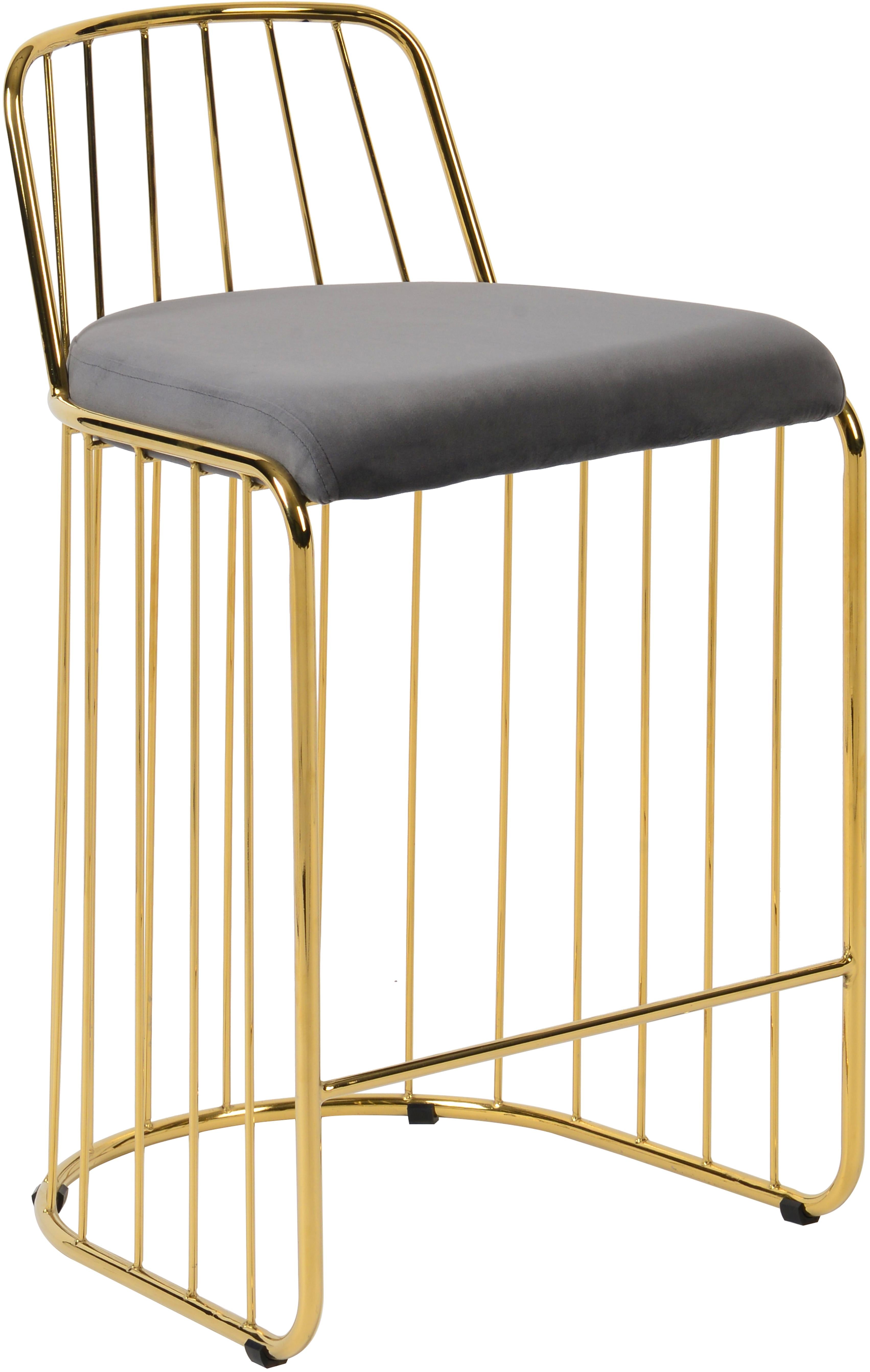 Gio Grey Velvet Stool - Luxury Home Furniture (MI)