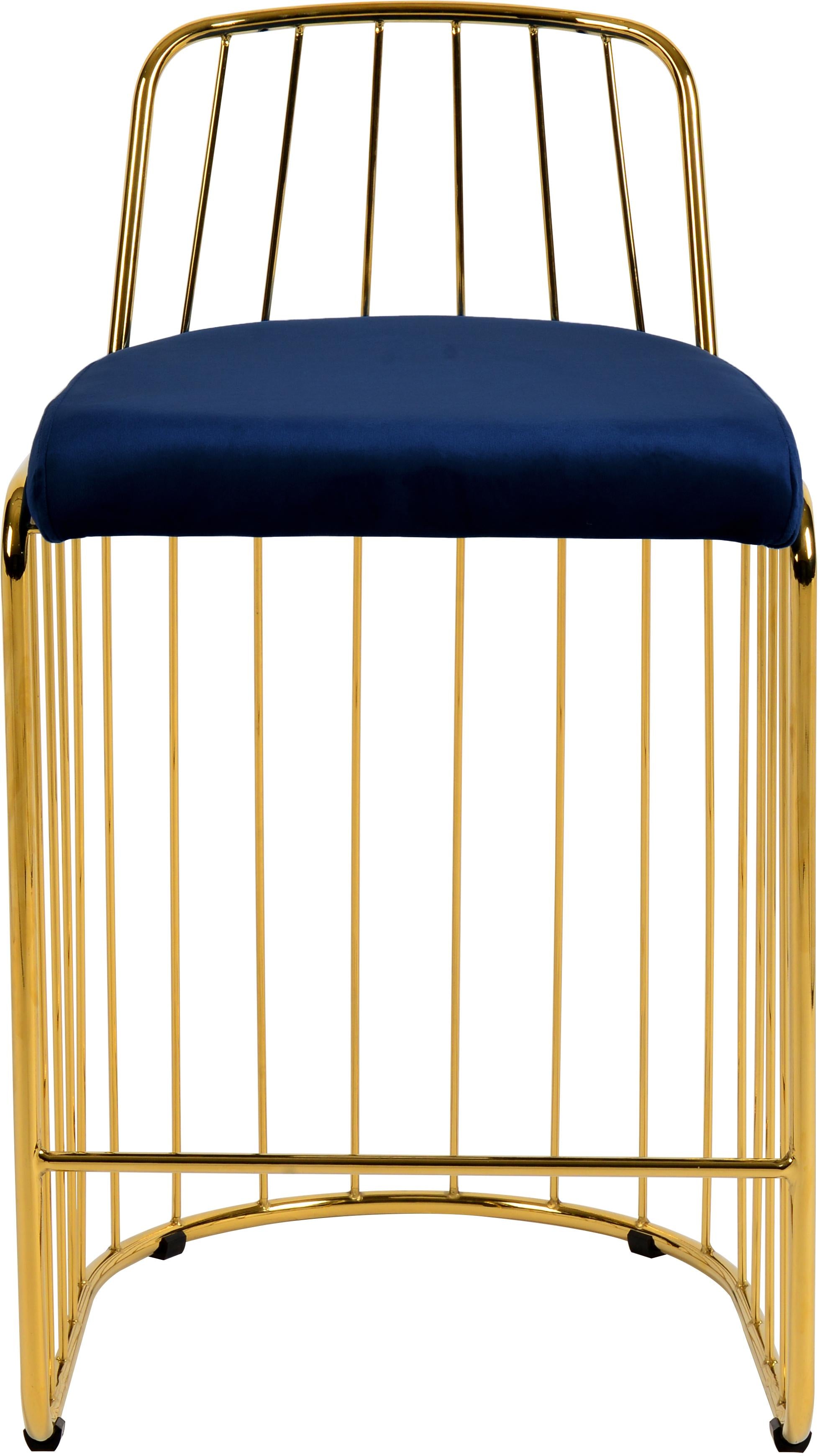Gio Navy Velvet Stool - Luxury Home Furniture (MI)