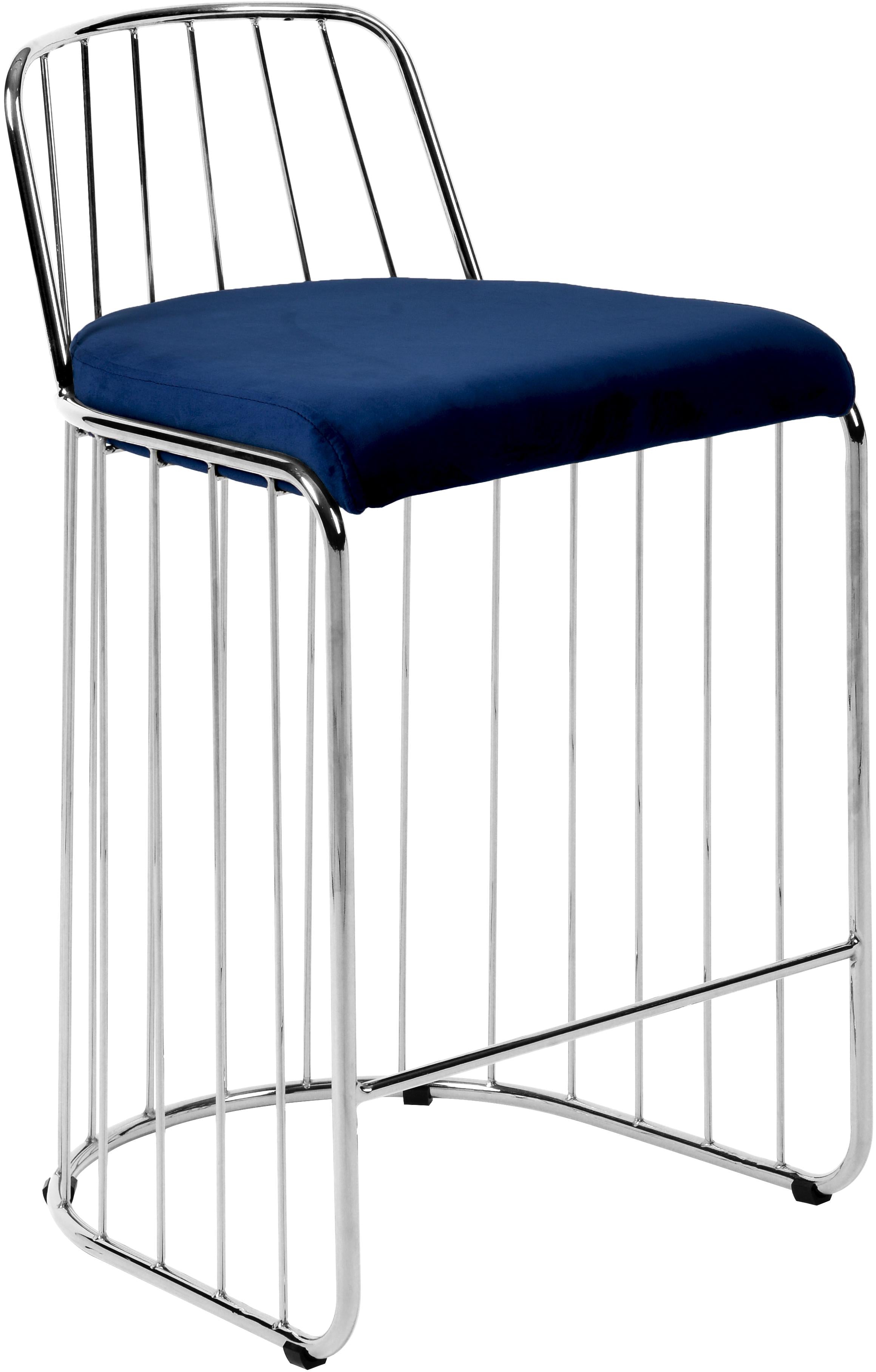 Gio Navy Velvet Stool - Luxury Home Furniture (MI)