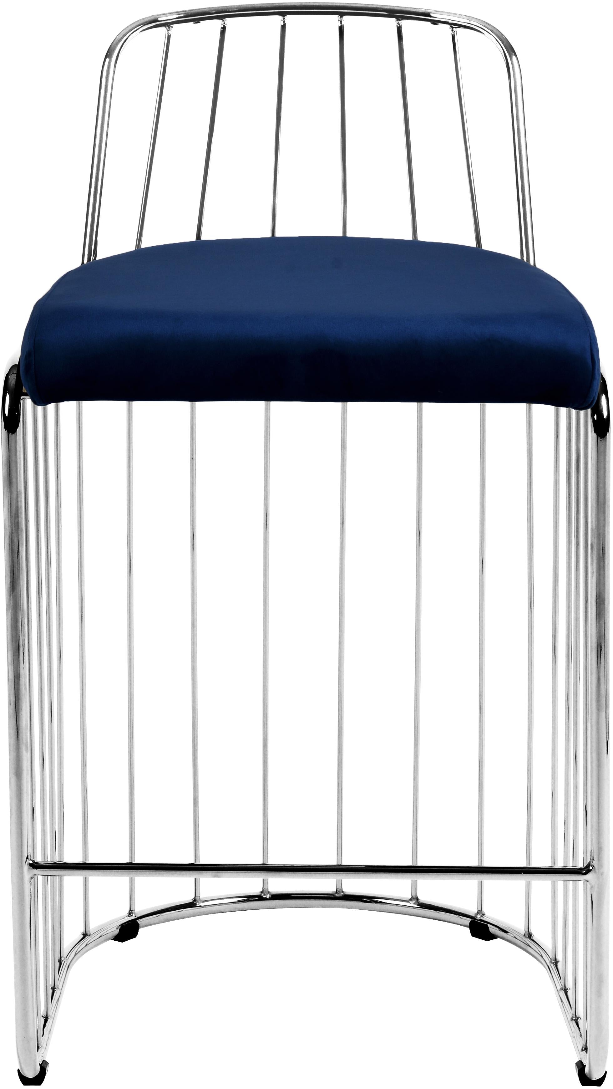 Gio Navy Velvet Stool - Luxury Home Furniture (MI)