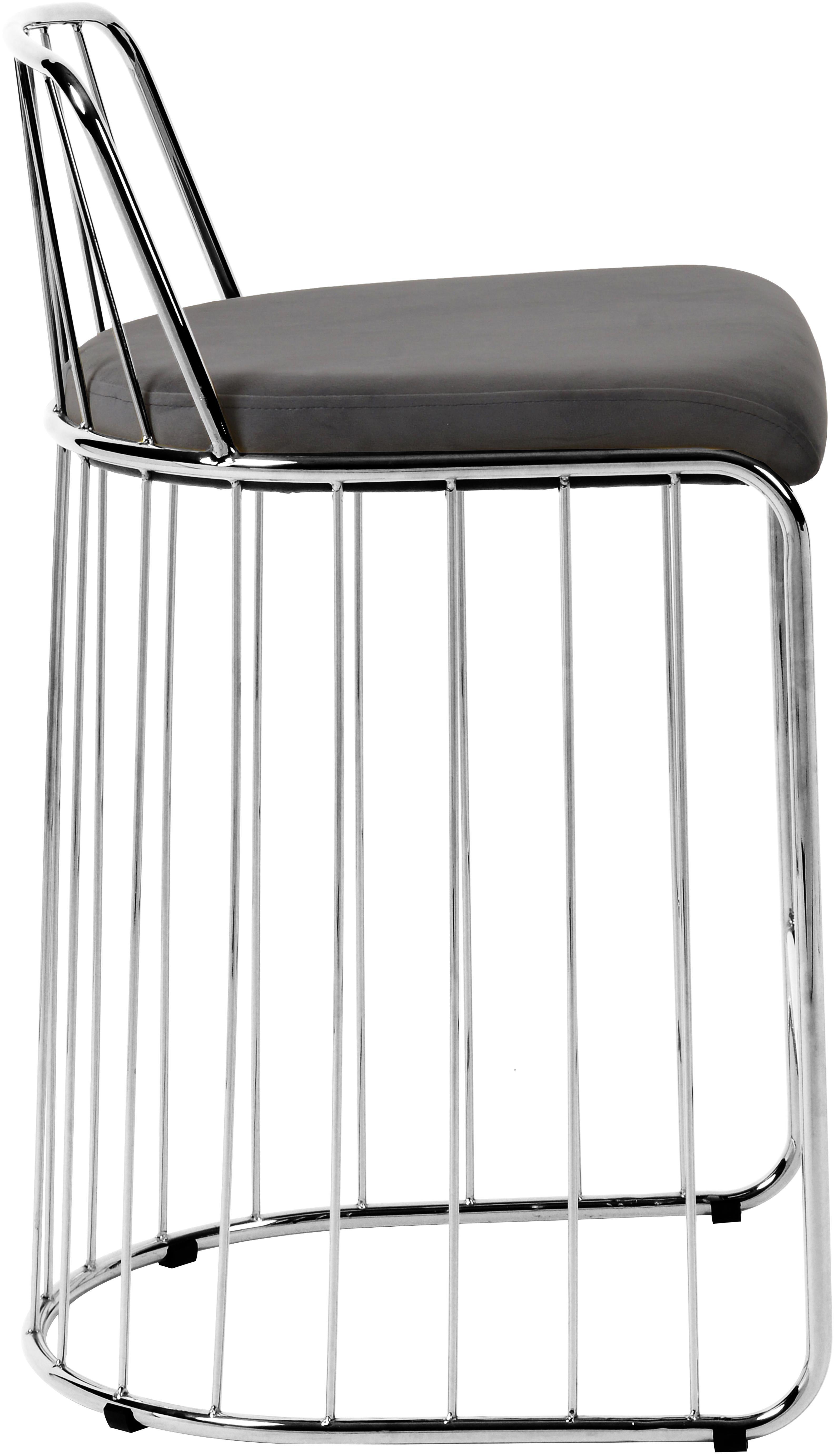 Gio Grey Velvet Stool - Luxury Home Furniture (MI)