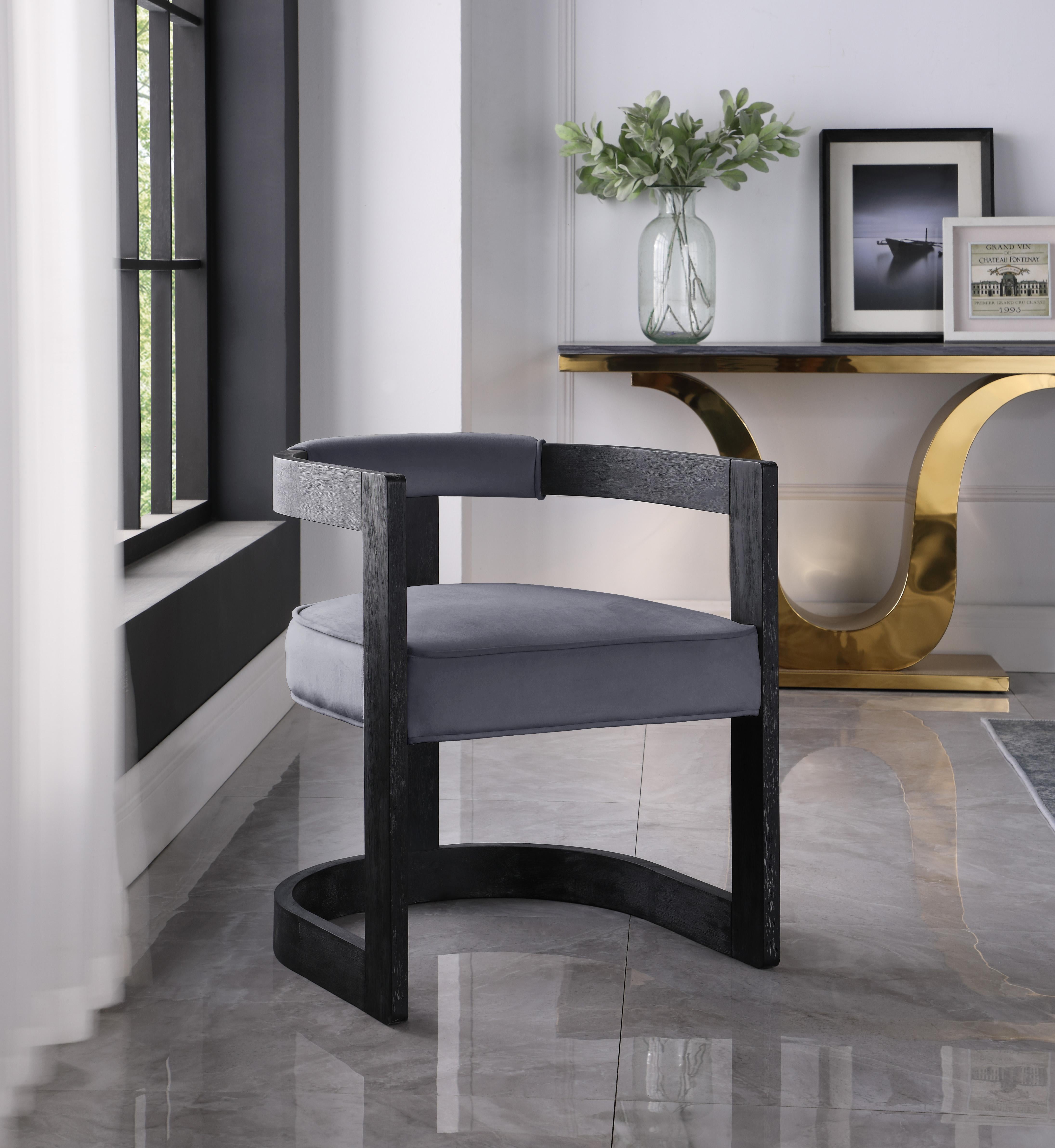 Regency Grey Velvet Dining Chair - Luxury Home Furniture (MI)