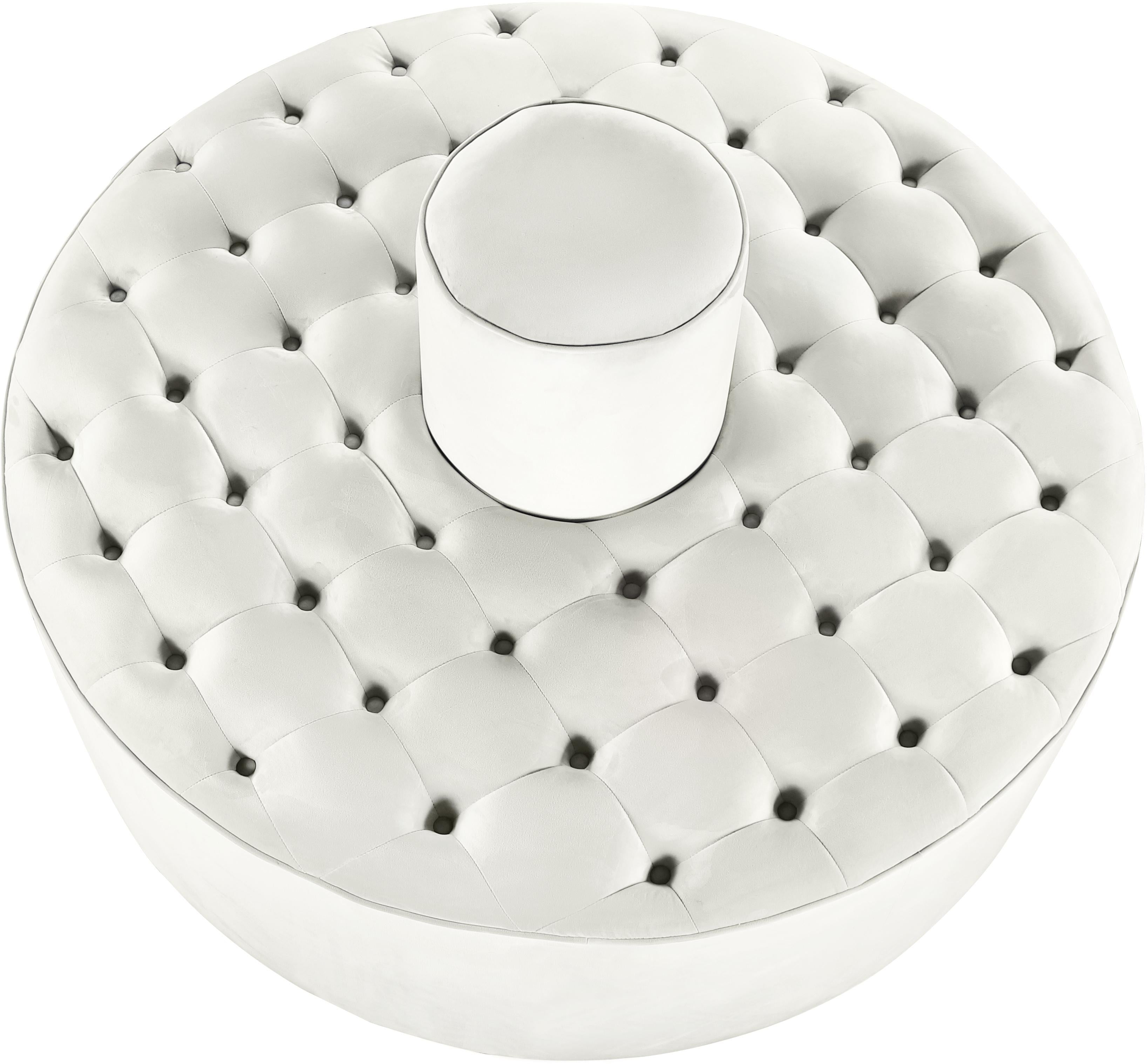 Banquet Cream Velvet Ottoman/Bench - Luxury Home Furniture (MI)