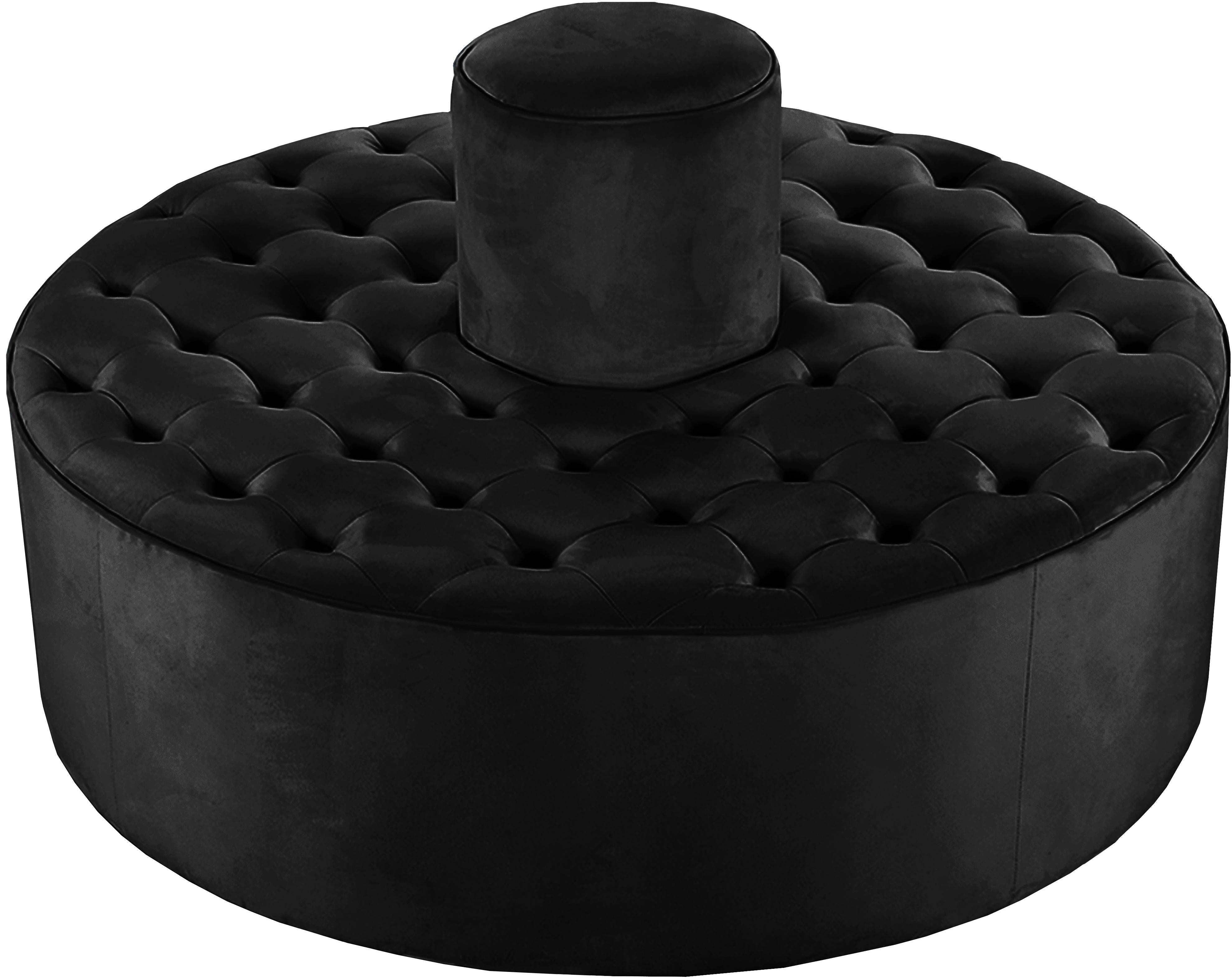 Banquet Black Velvet Ottoman/Bench - Luxury Home Furniture (MI)