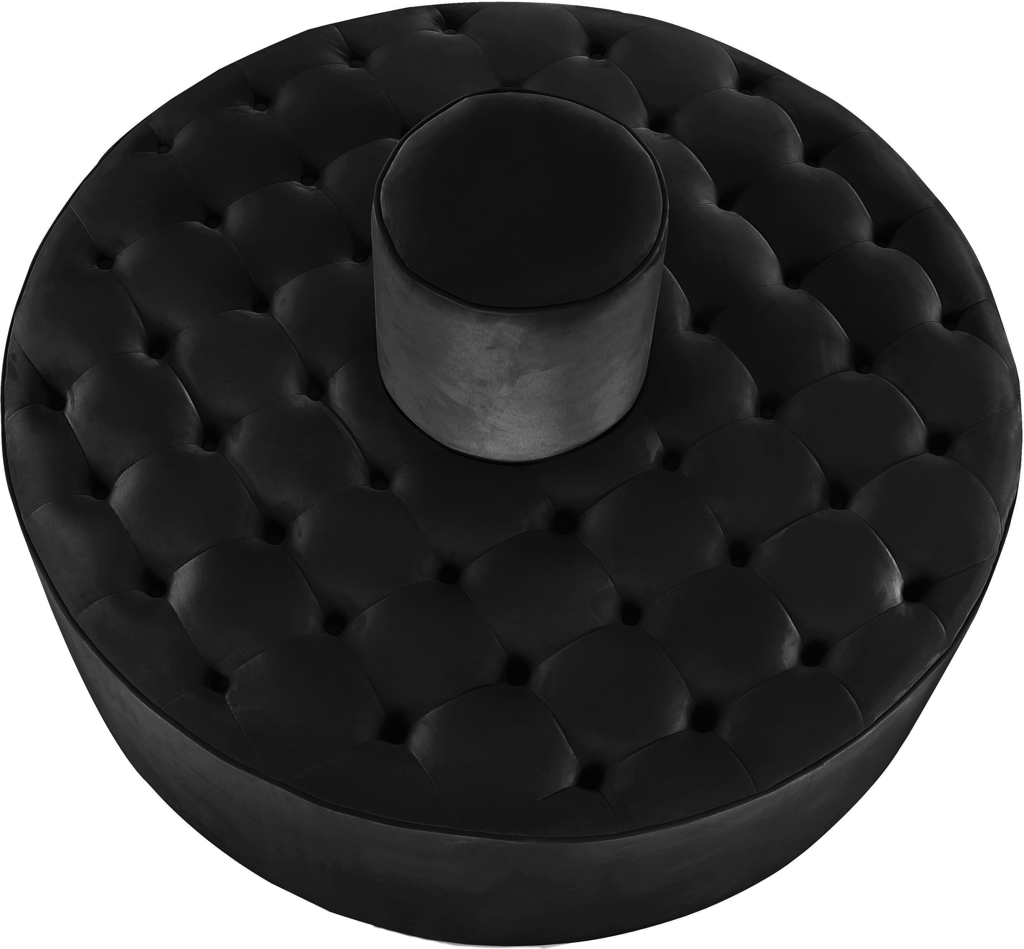 Banquet Black Velvet Ottoman/Bench - Luxury Home Furniture (MI)