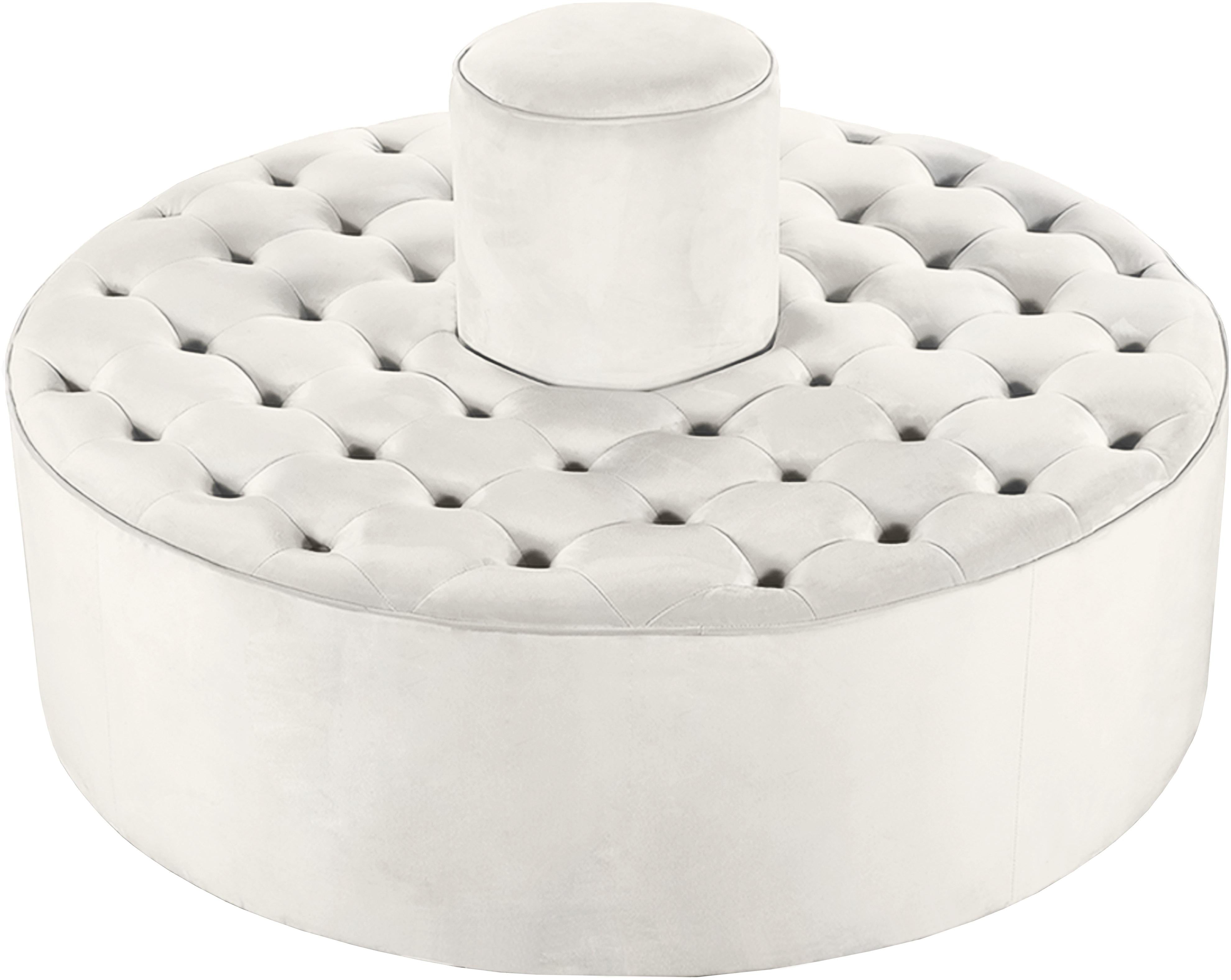 Banquet Cream Velvet Ottoman/Bench - Luxury Home Furniture (MI)