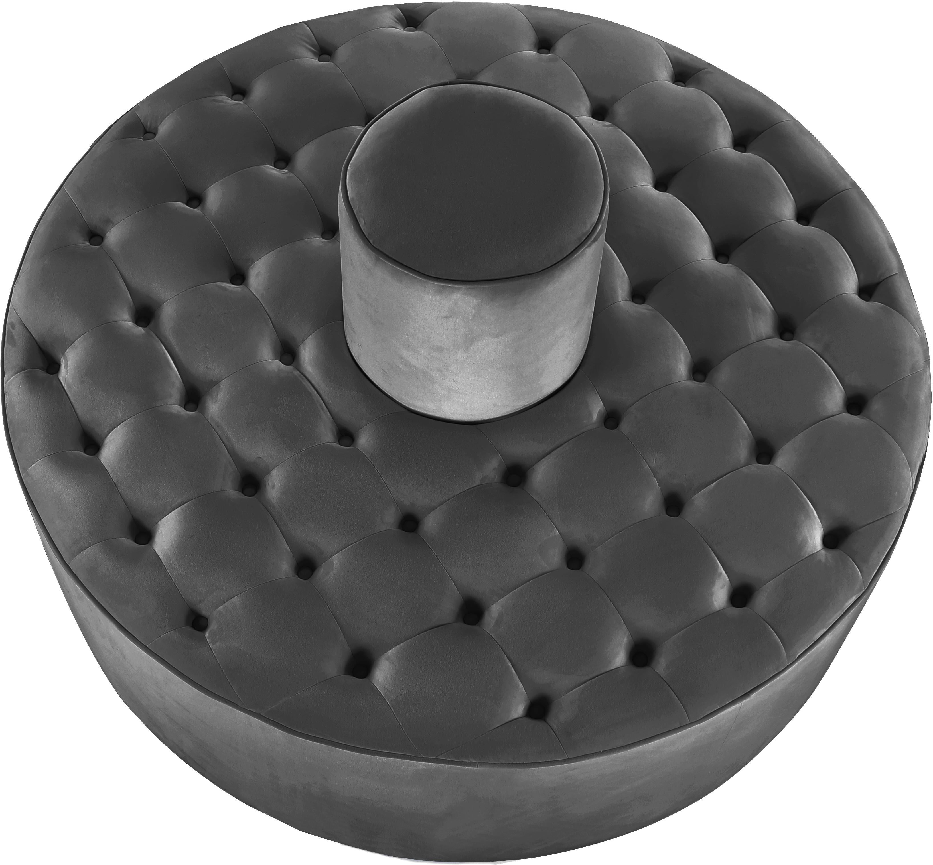 Banquet Grey Velvet Ottoman/Bench - Luxury Home Furniture (MI)