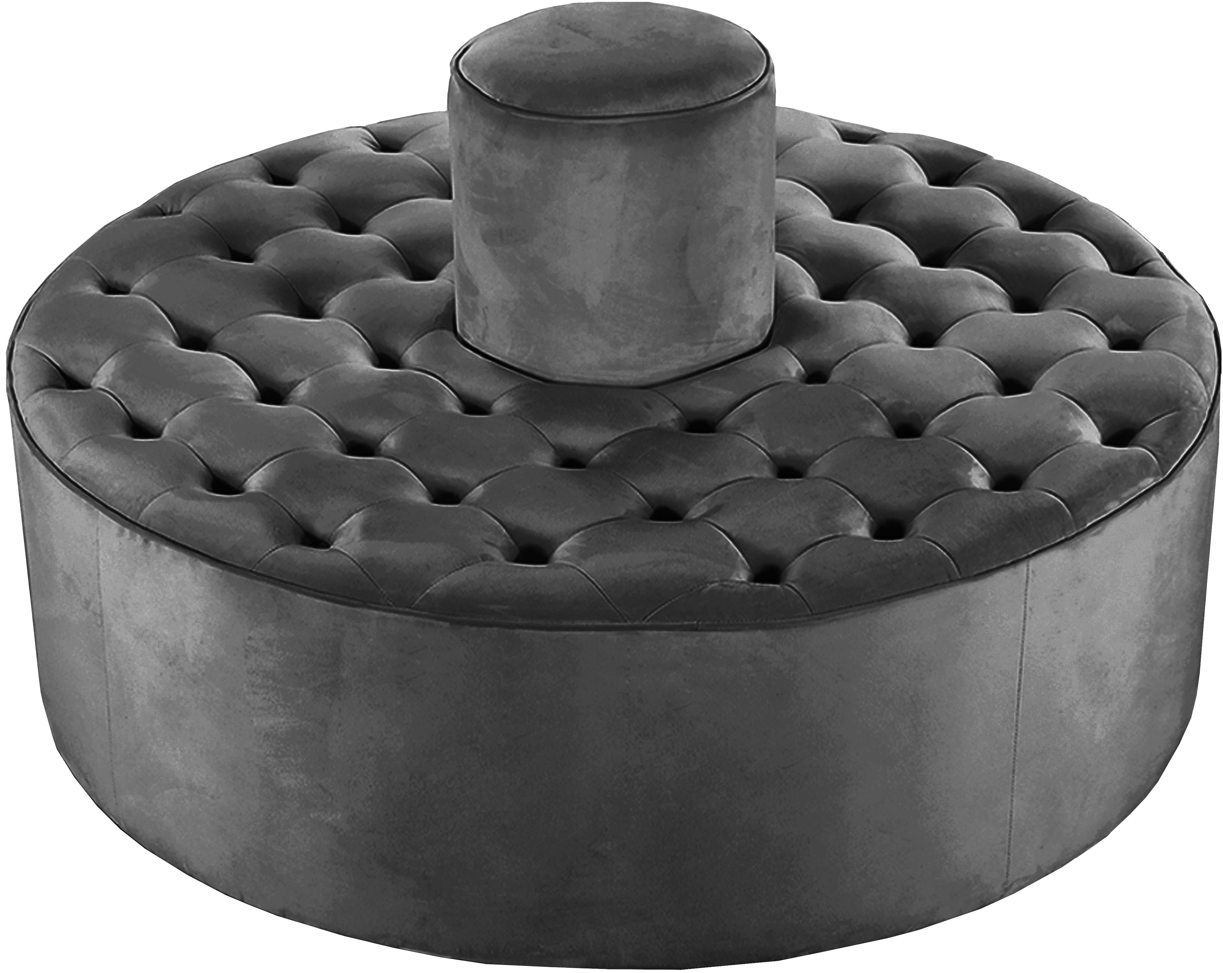 Banquet Grey Velvet Ottoman/Bench - Luxury Home Furniture (MI)