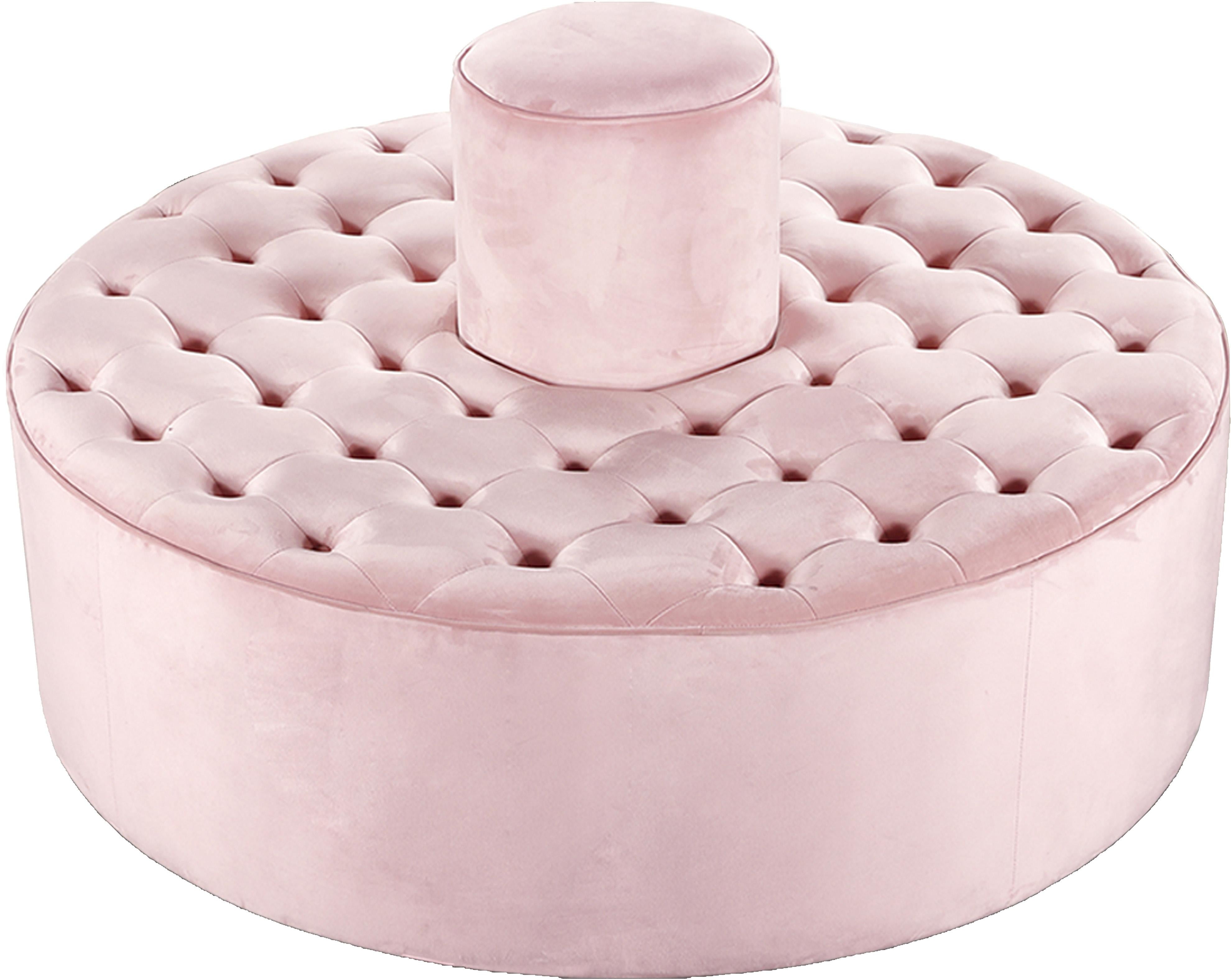 Banquet Pink Velvet Ottoman/Bench - Luxury Home Furniture (MI)
