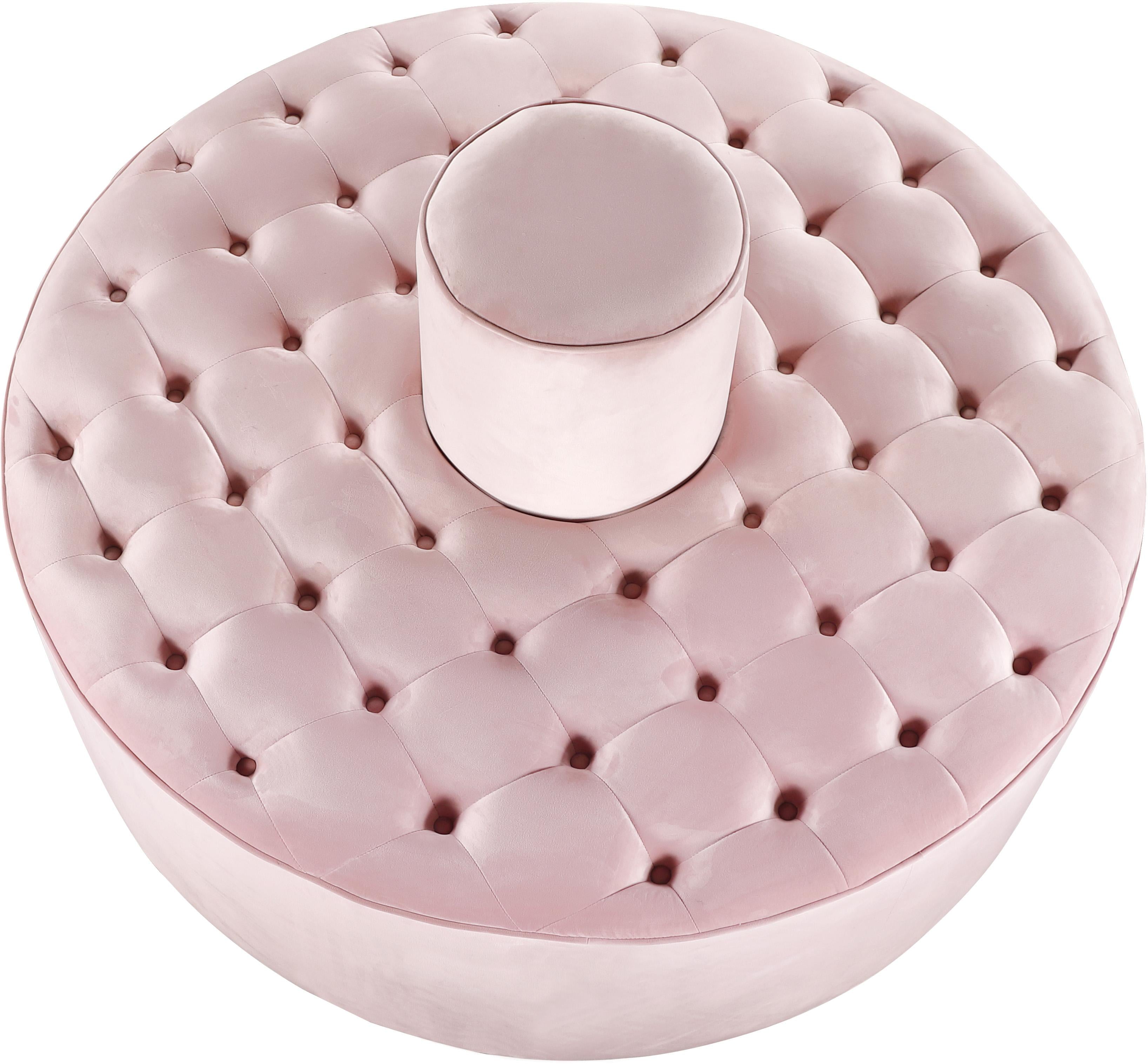 Banquet Pink Velvet Ottoman/Bench - Luxury Home Furniture (MI)