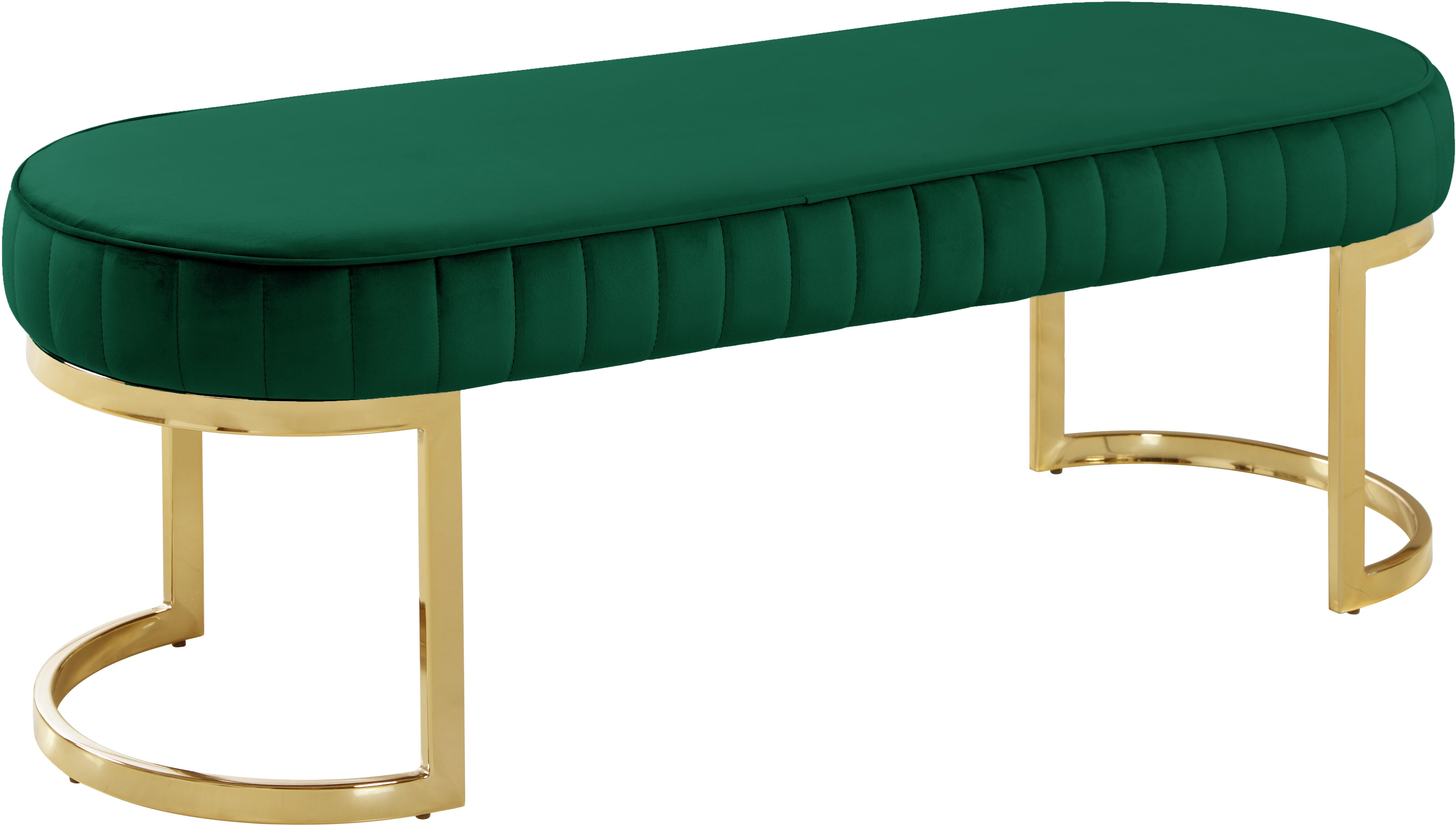 Lemar Green Velvet Bench - Luxury Home Furniture (MI)