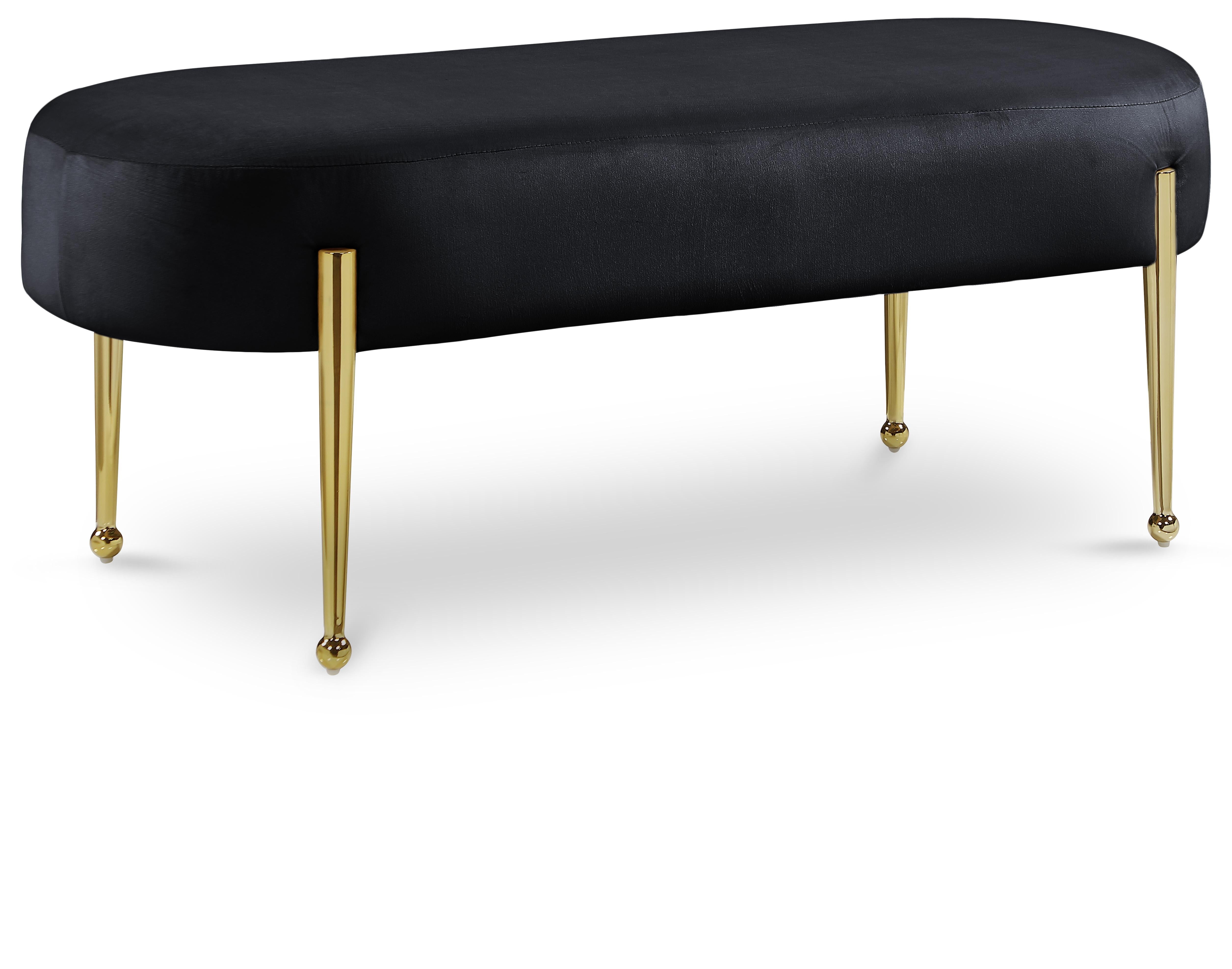 Gia Black Velvet Bench - Luxury Home Furniture (MI)