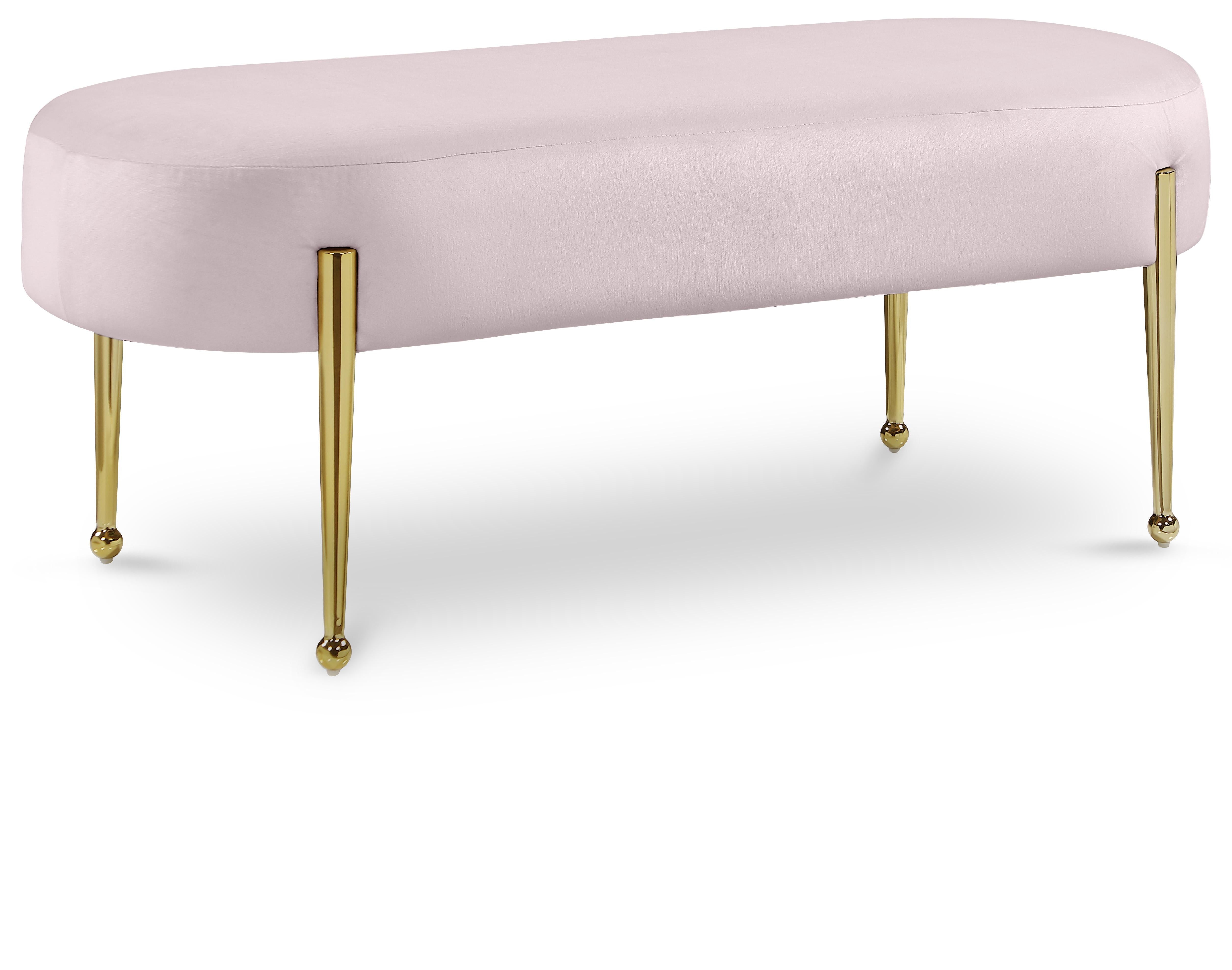 Gia Pink Velvet Bench - Luxury Home Furniture (MI)