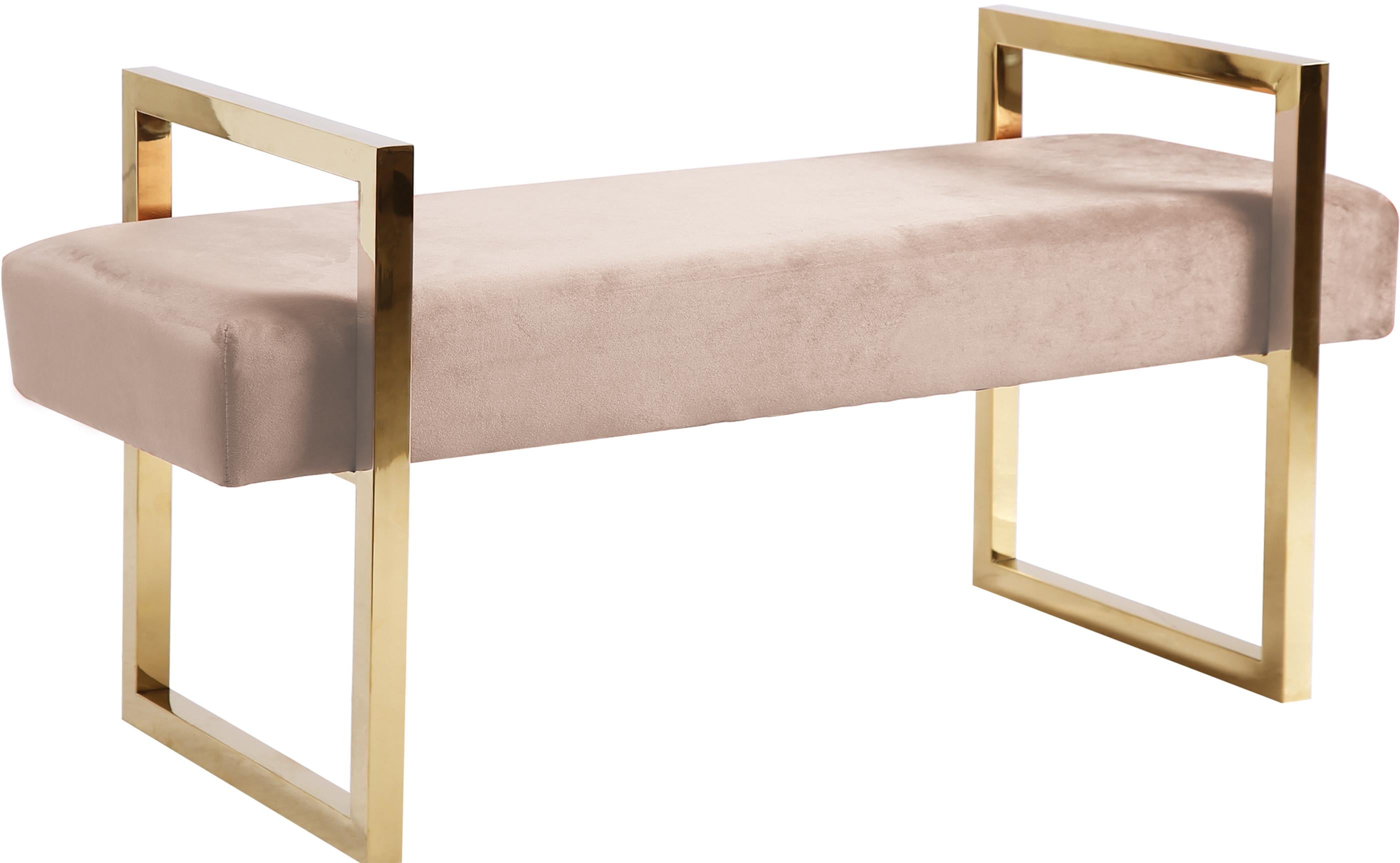 Olivia Pink Velvet Bench - Luxury Home Furniture (MI)