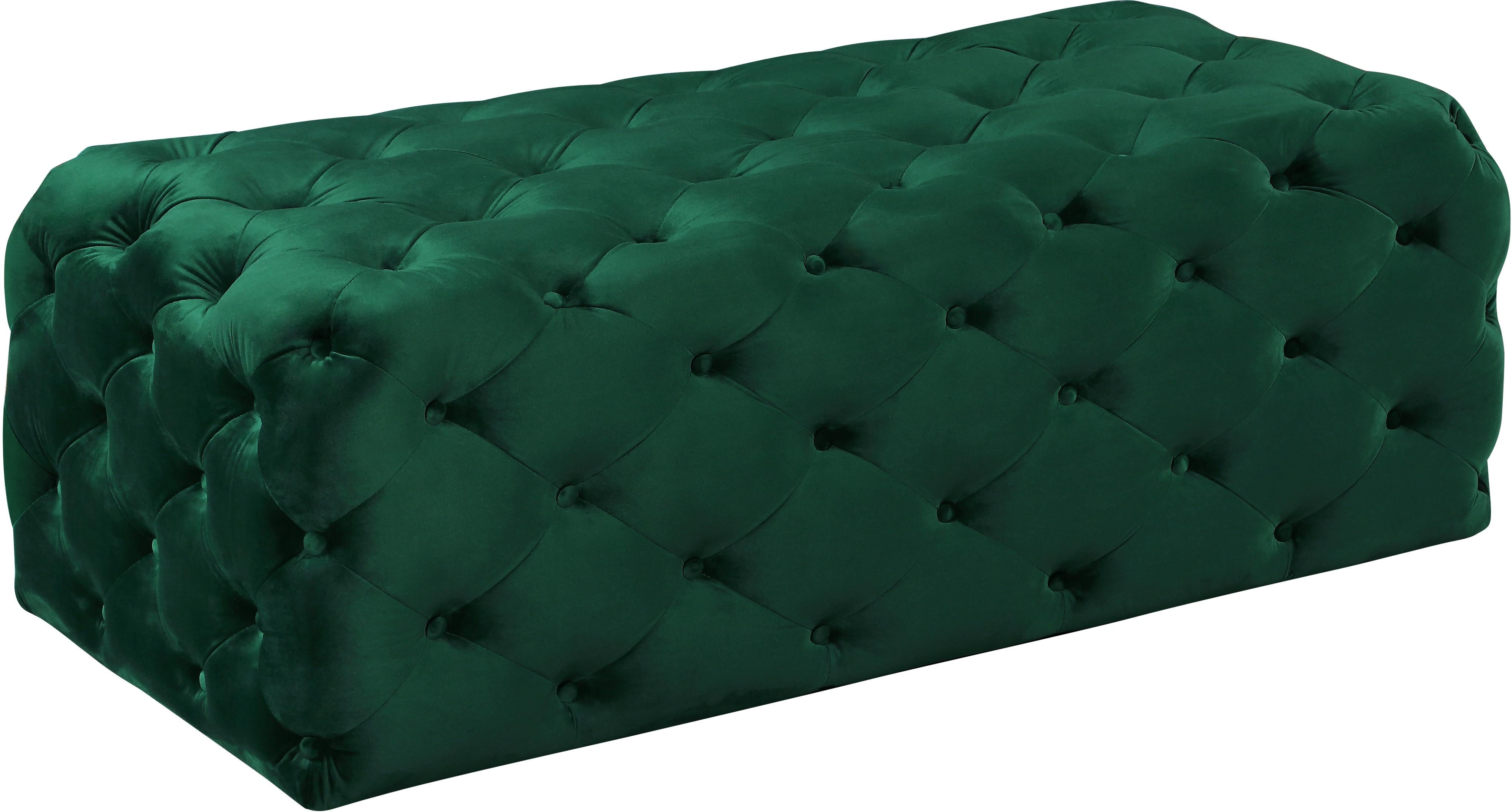 Casey Green Velvet Ottoman/Bench - Luxury Home Furniture (MI)