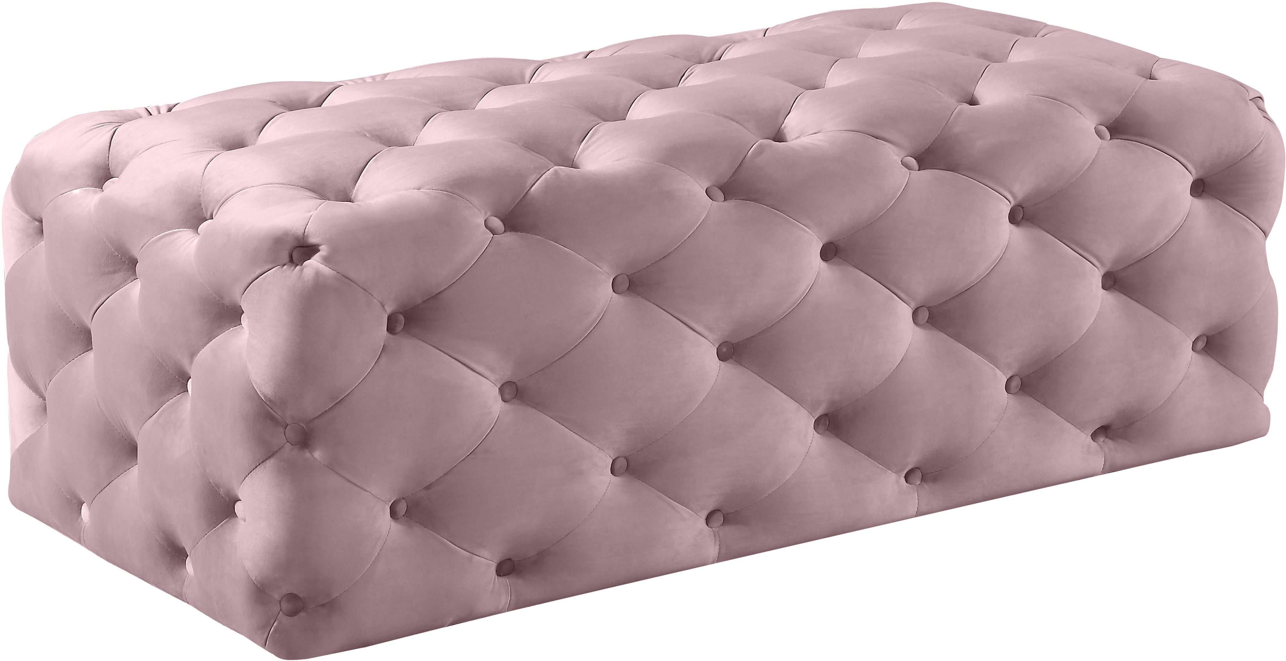 Casey Pink Velvet Ottoman/Bench - Luxury Home Furniture (MI)
