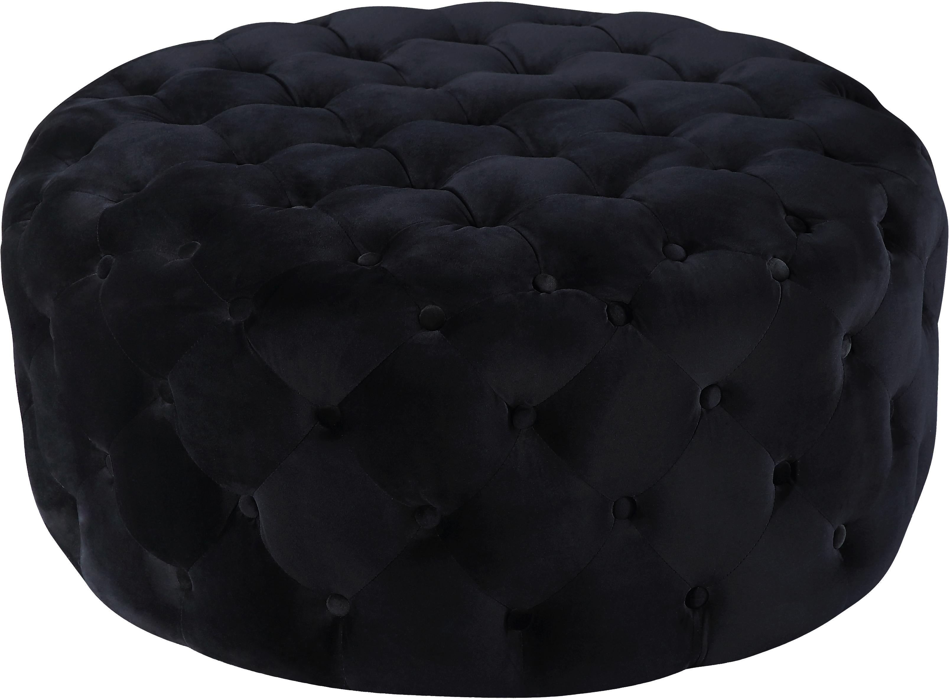 Addison Black Velvet Ottoman/Bench - Luxury Home Furniture (MI)