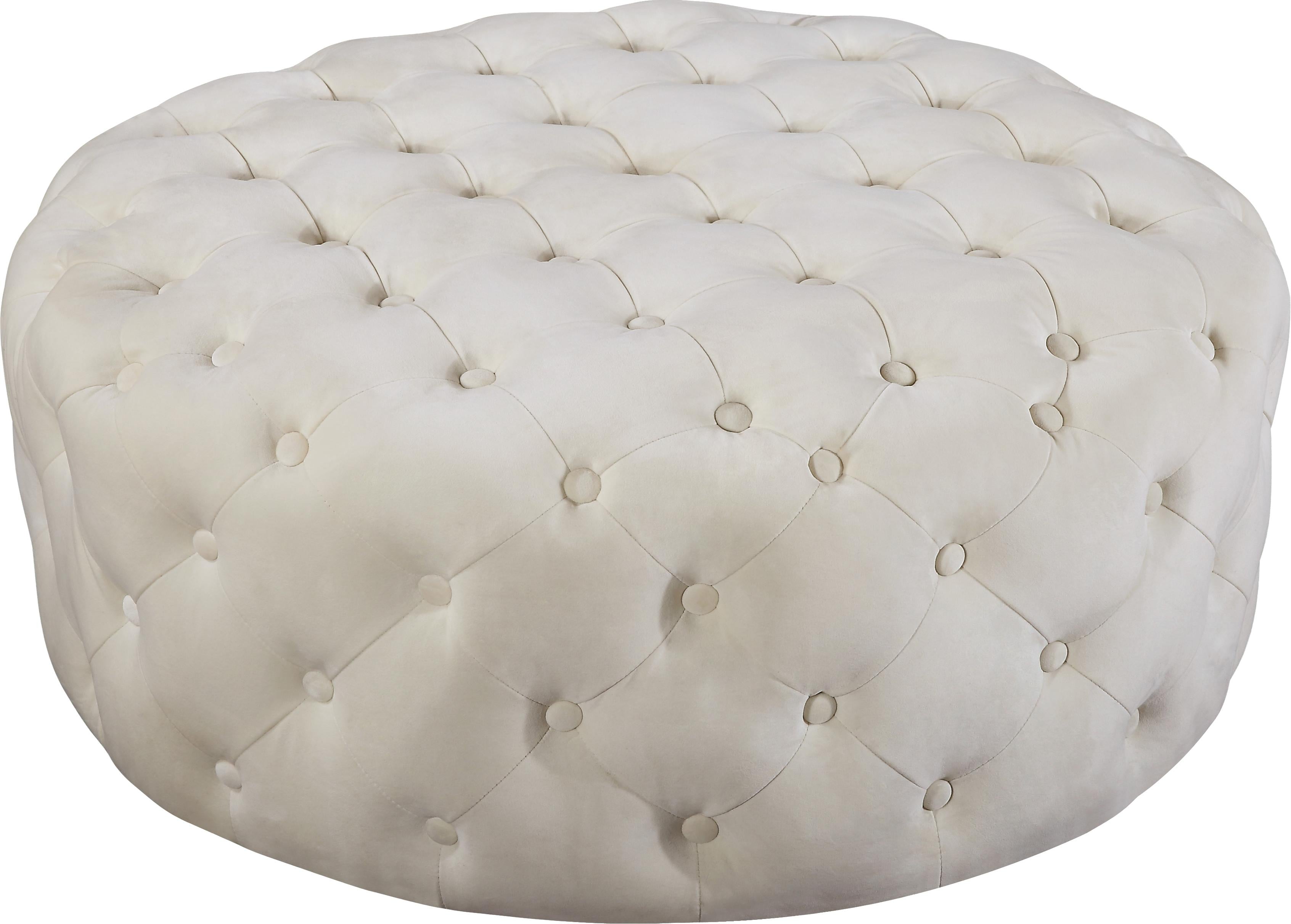 Addison Cream Velvet Ottoman/Bench - Luxury Home Furniture (MI)