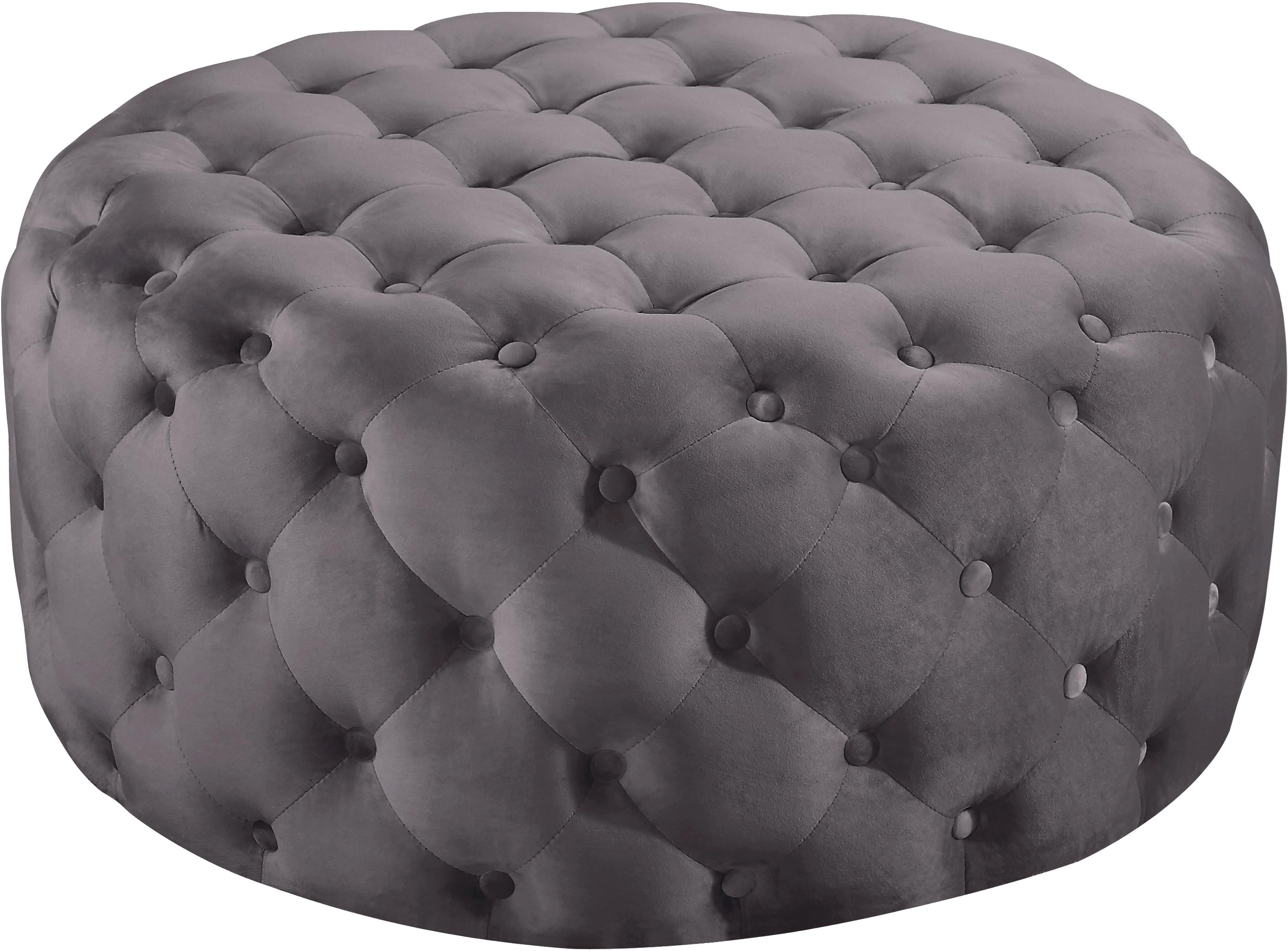 Addison Grey Velvet Ottoman/Bench - Luxury Home Furniture (MI)
