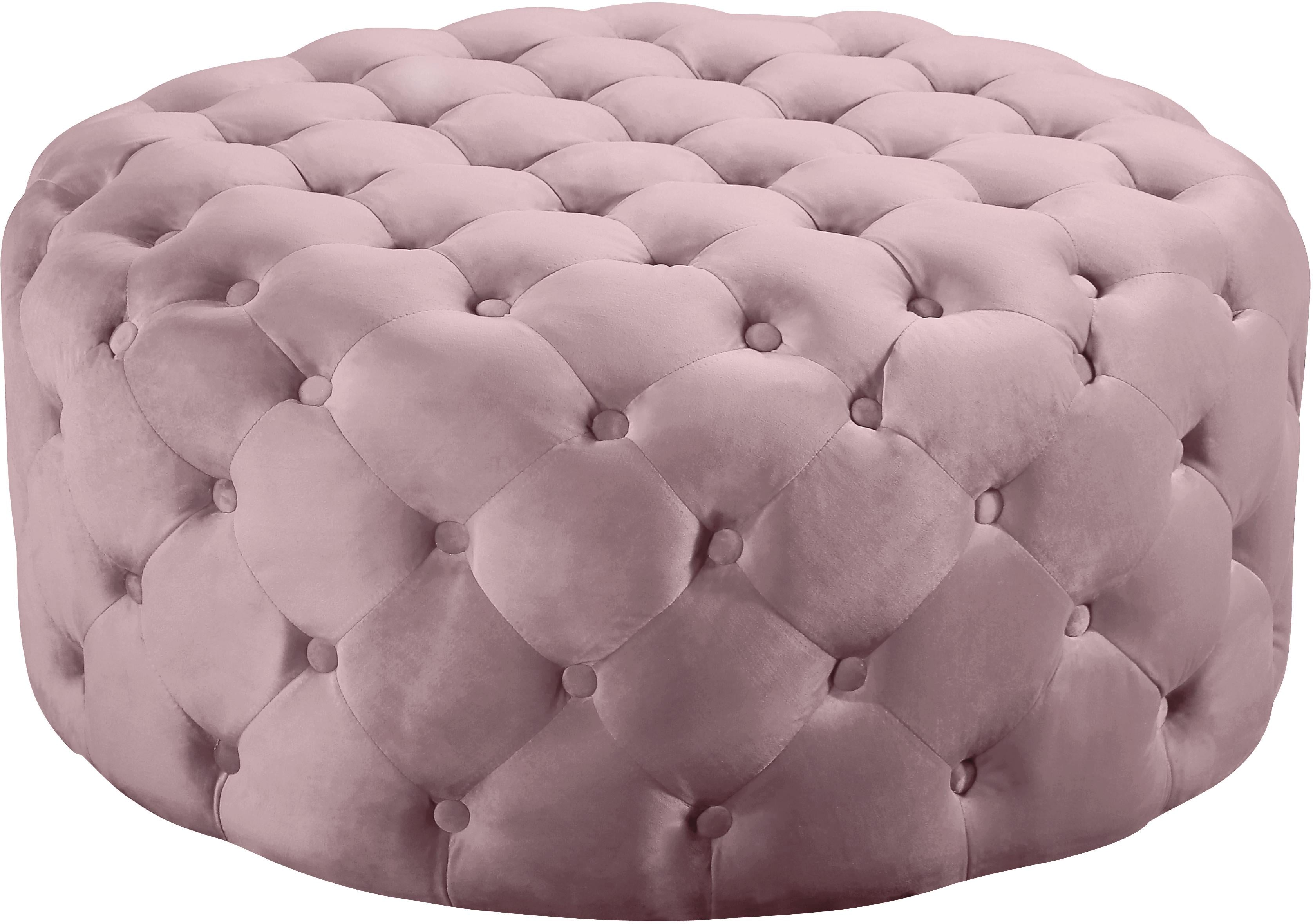 Addison Pink Velvet Ottoman/Bench - Luxury Home Furniture (MI)