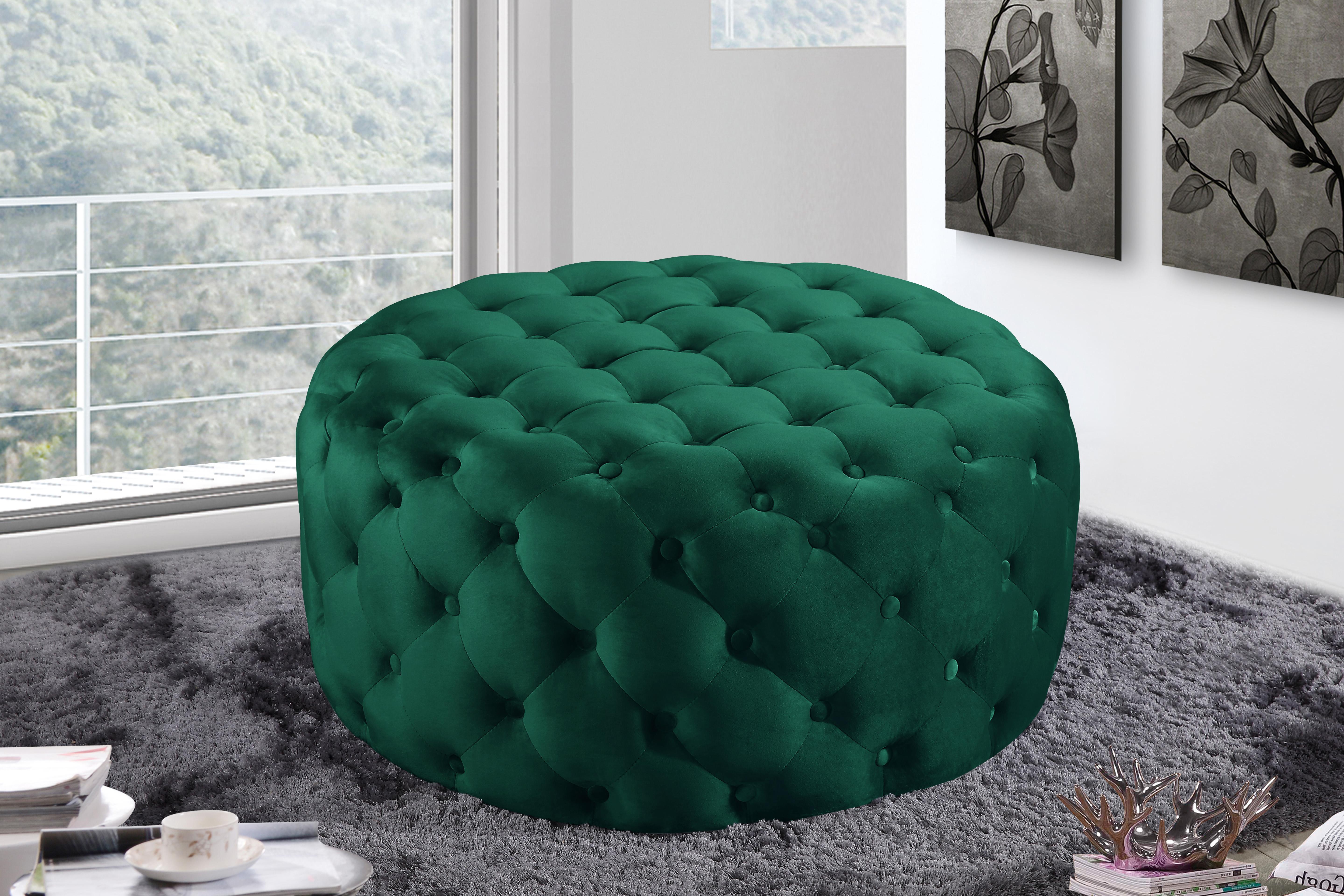 Addison Green Velvet Ottoman/Bench - Luxury Home Furniture (MI)