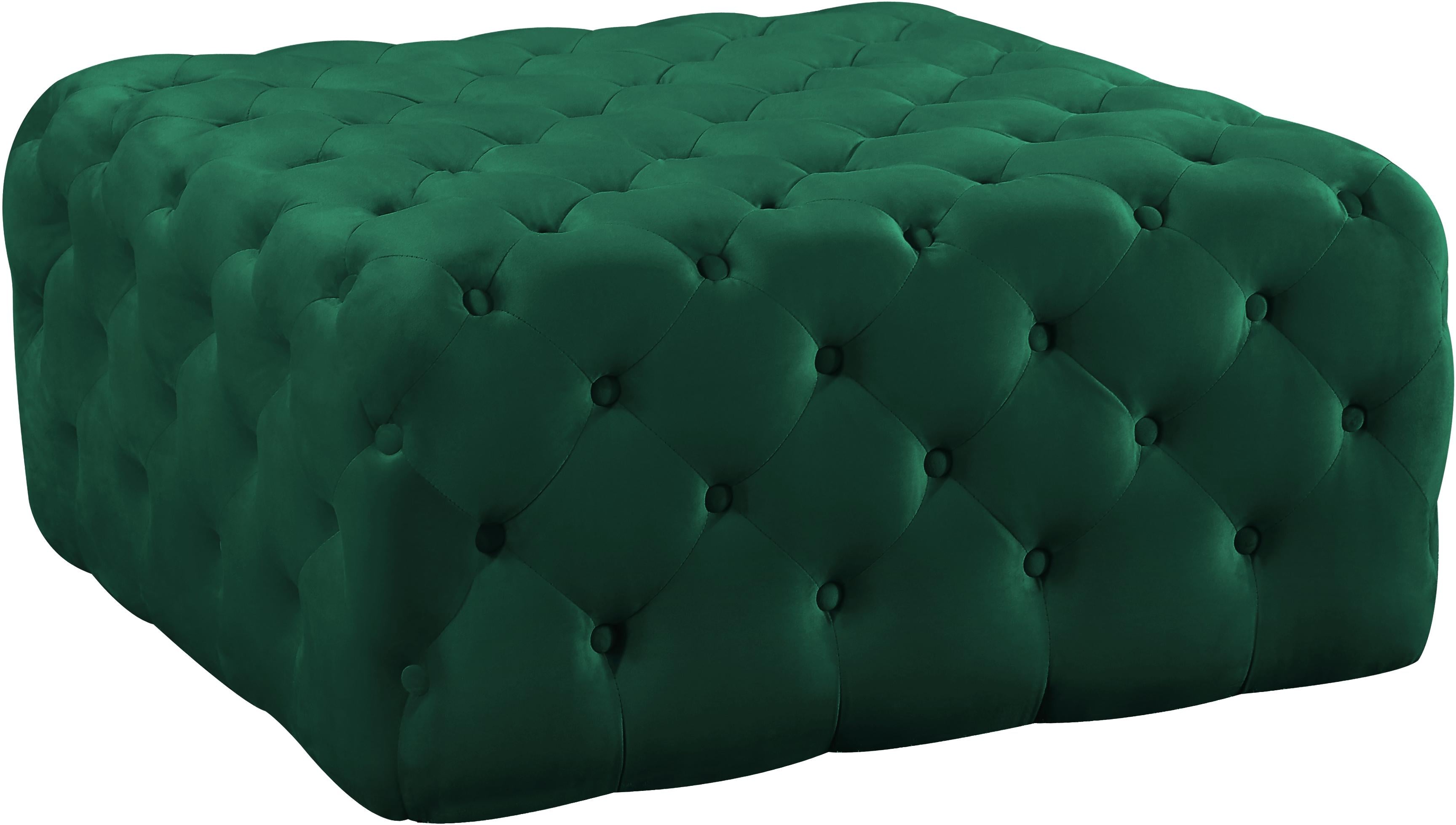 Ariel Green Velvet Ottoman/Bench - Luxury Home Furniture (MI)