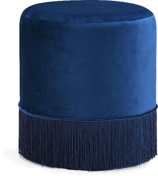 Teddy Navy Velvet Ottoman/Stool - Luxury Home Furniture (MI)