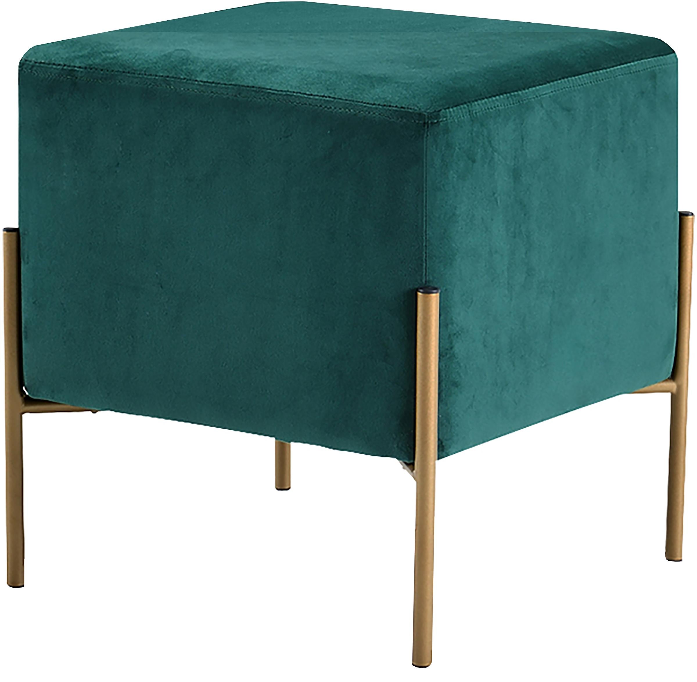 Isla Green Velvet Ottoman/Stool - Luxury Home Furniture (MI)