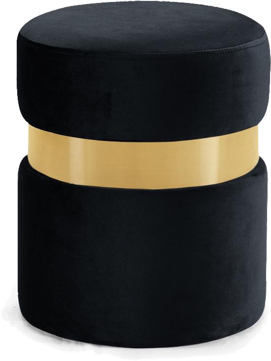 Hailey Black Velvet Ottoman/Stool - Luxury Home Furniture (MI)