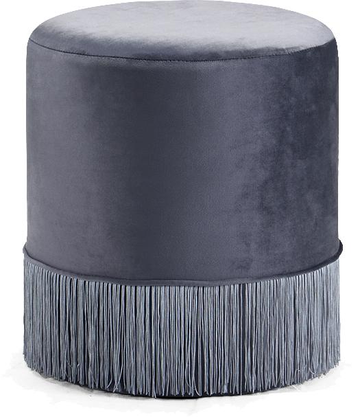 Teddy Grey Velvet Ottoman/Stool - Luxury Home Furniture (MI)