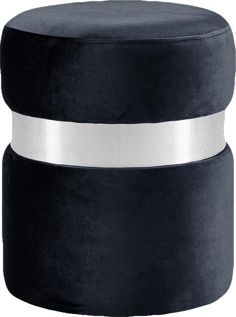 Hailey Black Velvet Ottoman/Stool - Luxury Home Furniture (MI)