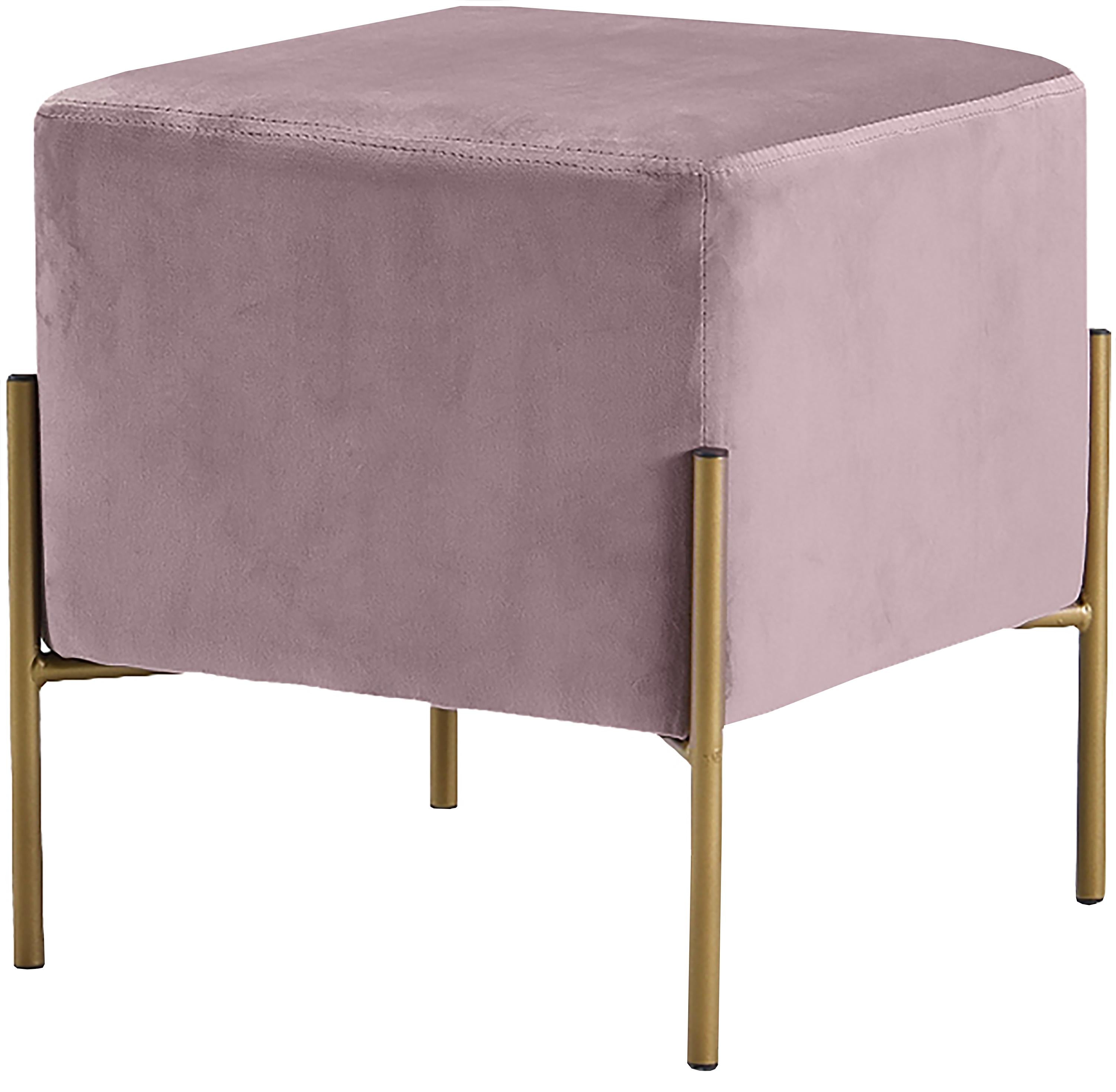 Isla Pink Velvet Ottoman/Stool - Luxury Home Furniture (MI)
