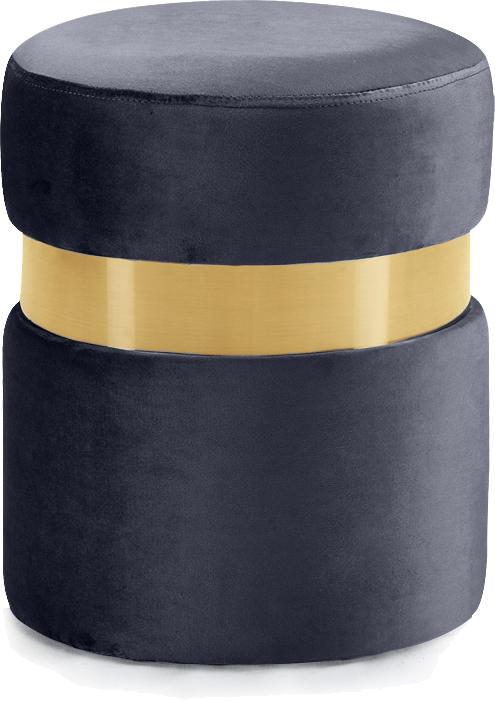 Hailey Grey Velvet Ottoman/Stool - Luxury Home Furniture (MI)
