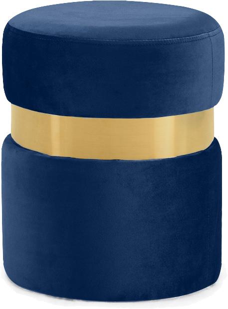 Hailey Navy Velvet Ottoman/Stool - Luxury Home Furniture (MI)
