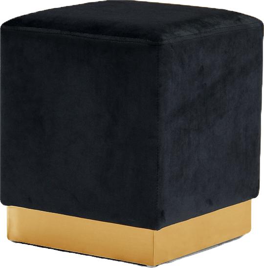 Jax Black Velvet Ottoman/Stool - Luxury Home Furniture (MI)
