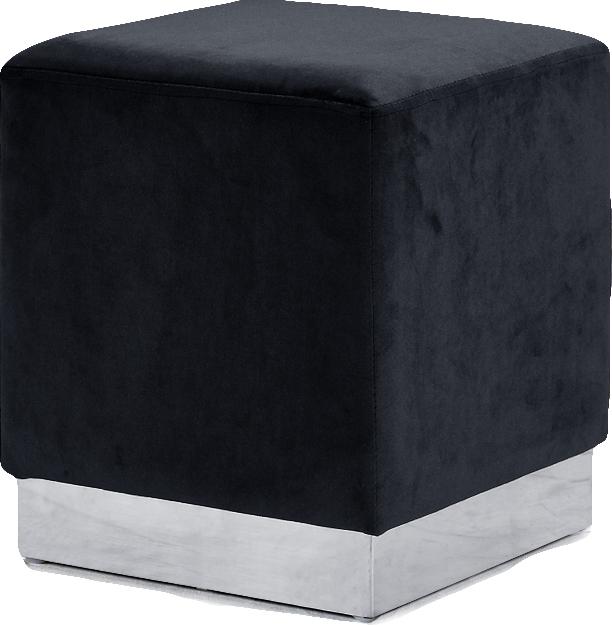 Jax Black Velvet Ottoman/Stool - Luxury Home Furniture (MI)